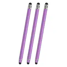 Front. Unique Bargains - 3pcs Stylus Pens for Touch Screens, 2 in 1 High Sensitivity Universal Pen Capacitive Stylus for Phone Tablets Laptop - Purple.