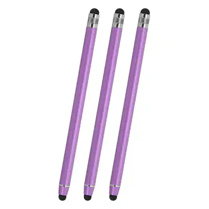 Front. Unique Bargains - 3pcs Stylus Pens for Touch Screens, 2 in 1 High Sensitivity Universal Pen Capacitive Stylus for Phone Tablets Laptop - Purple.