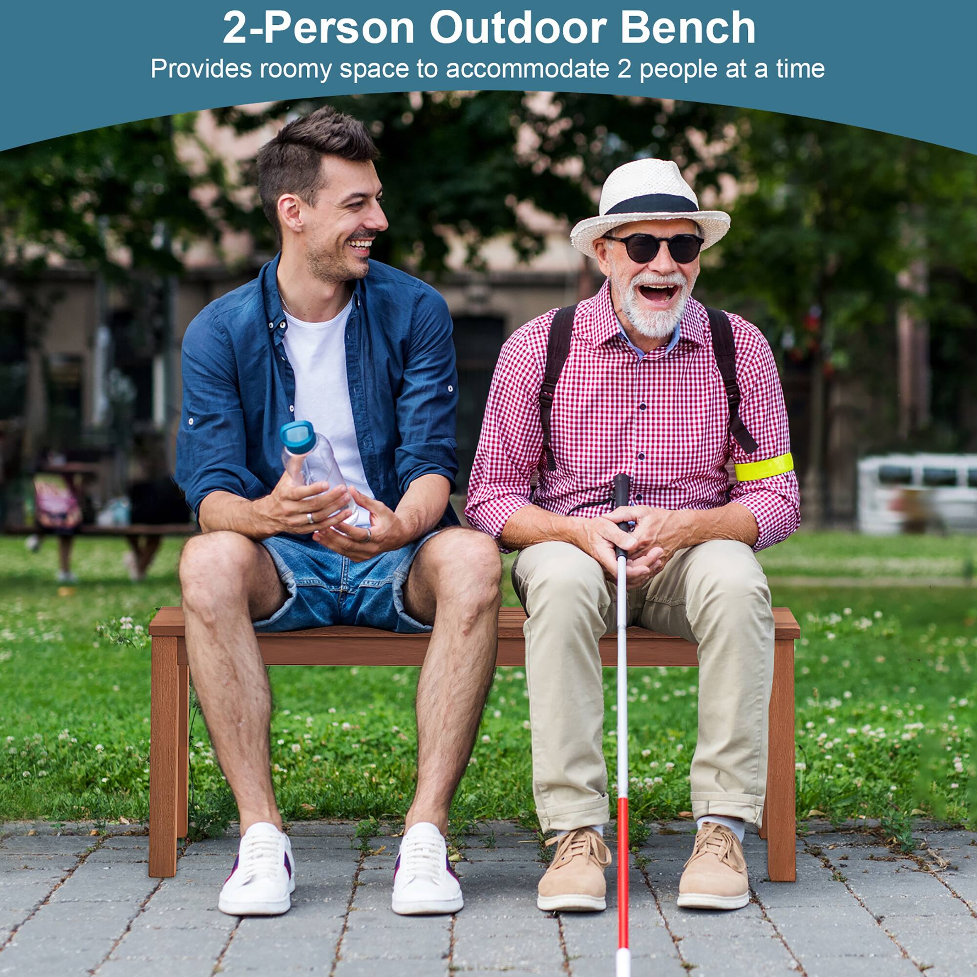 2-Person Outdoor Bench
Provides roomy space to accommodate 2 people at a time