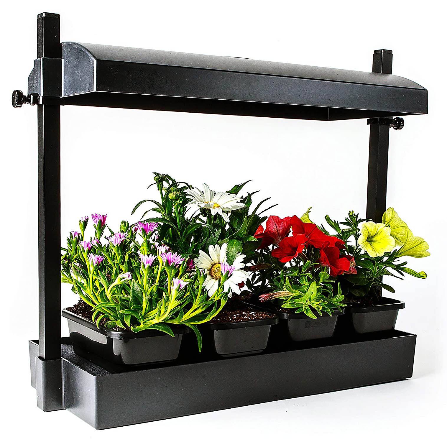 Front. SunBlaster - SunBlaster 1600218 T5HO Grow Light Garden Micro w/ 1 Strip Light & T5 Reflector - Black.