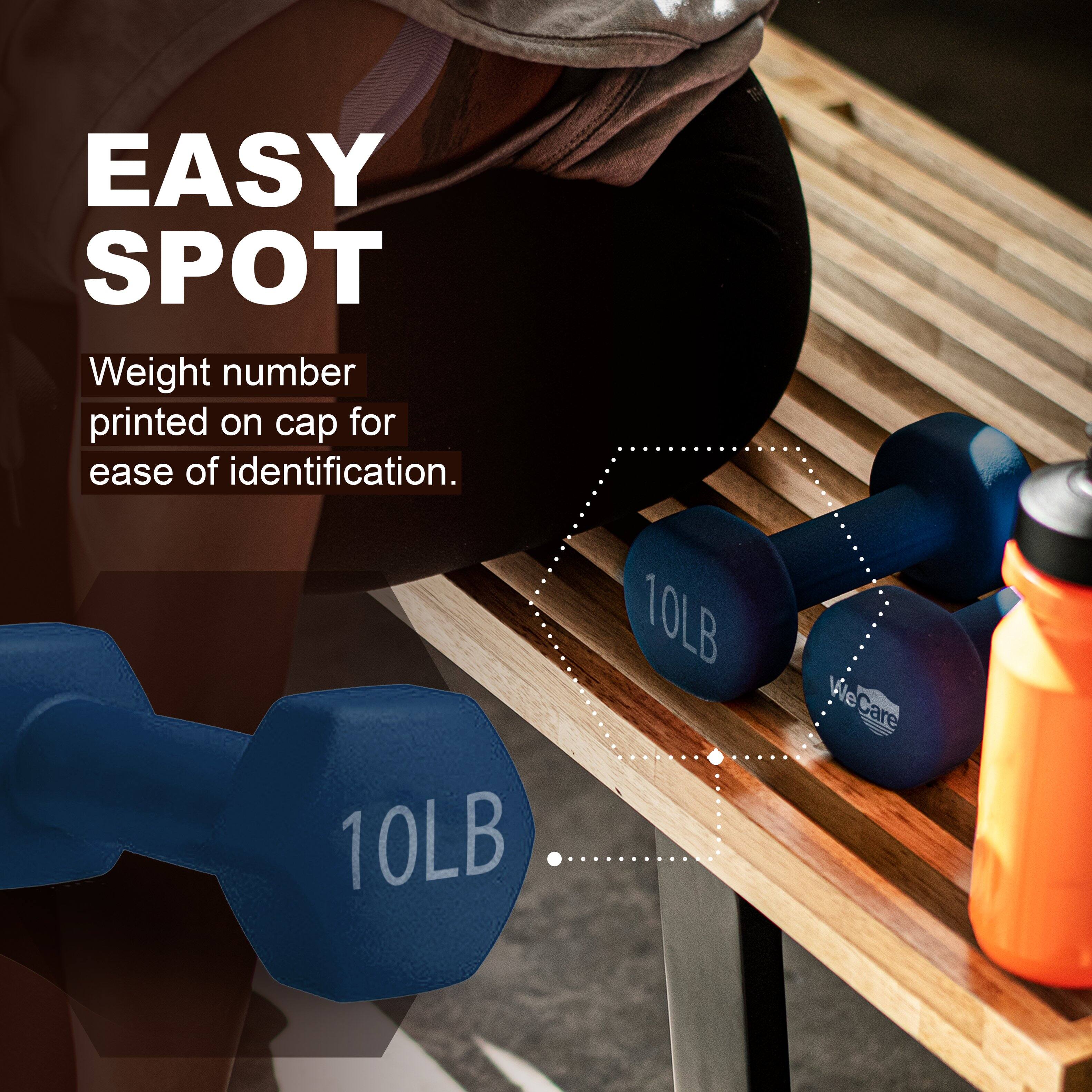 EASY SPOT, Weight number printed on cap for ease of identification, 10LB, 10LB, WeCare, We Care