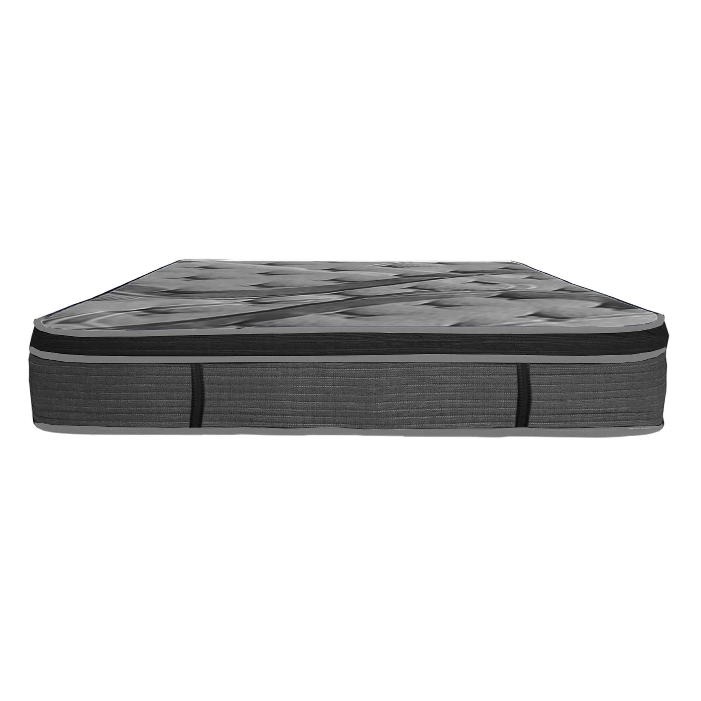 Alt View 1. Glintex - 14 Inch Euro Top Queen Mattress with Memory Foam and Pocket Coil Support - Dark Gray.