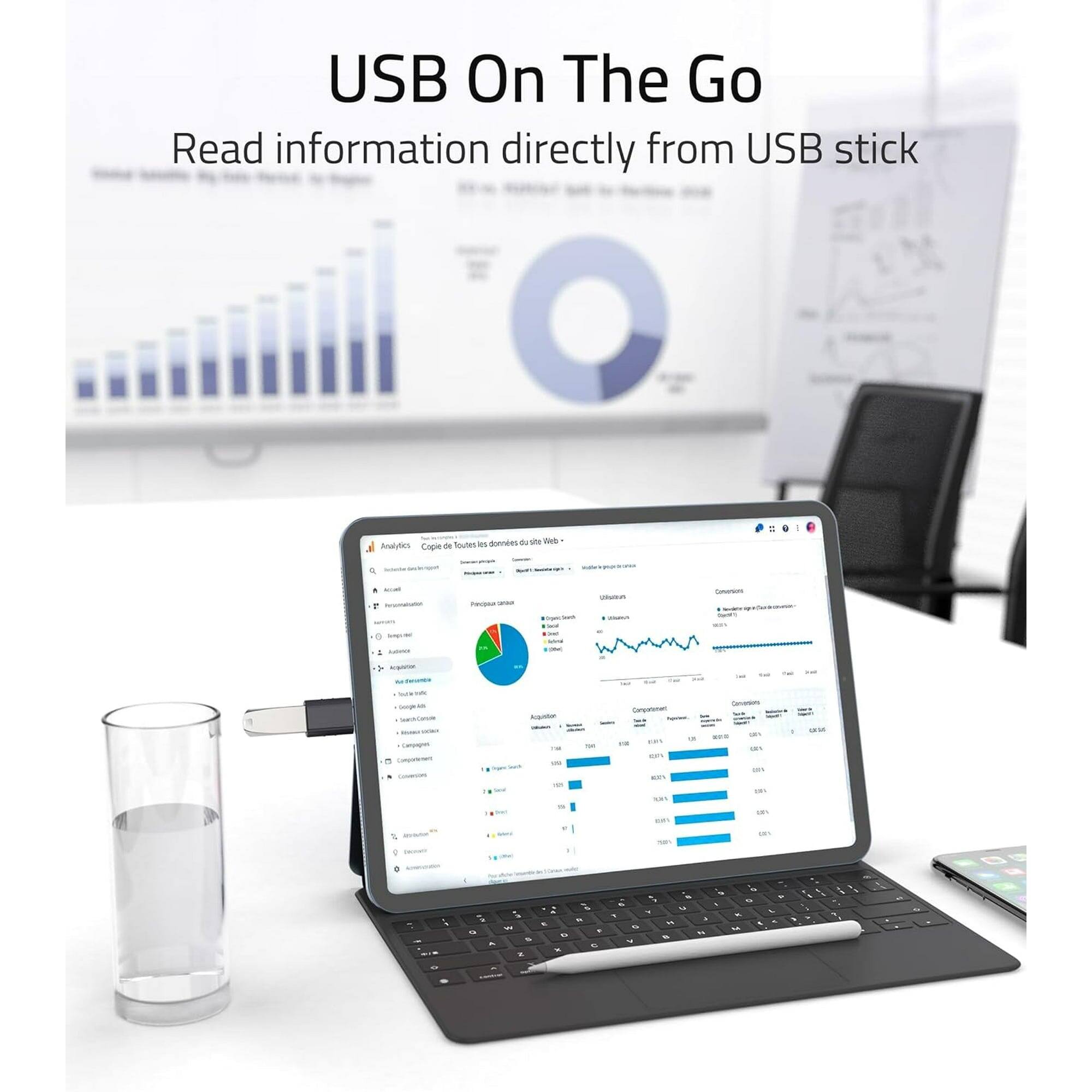 USB On The Go  
Read information directly from USB stick