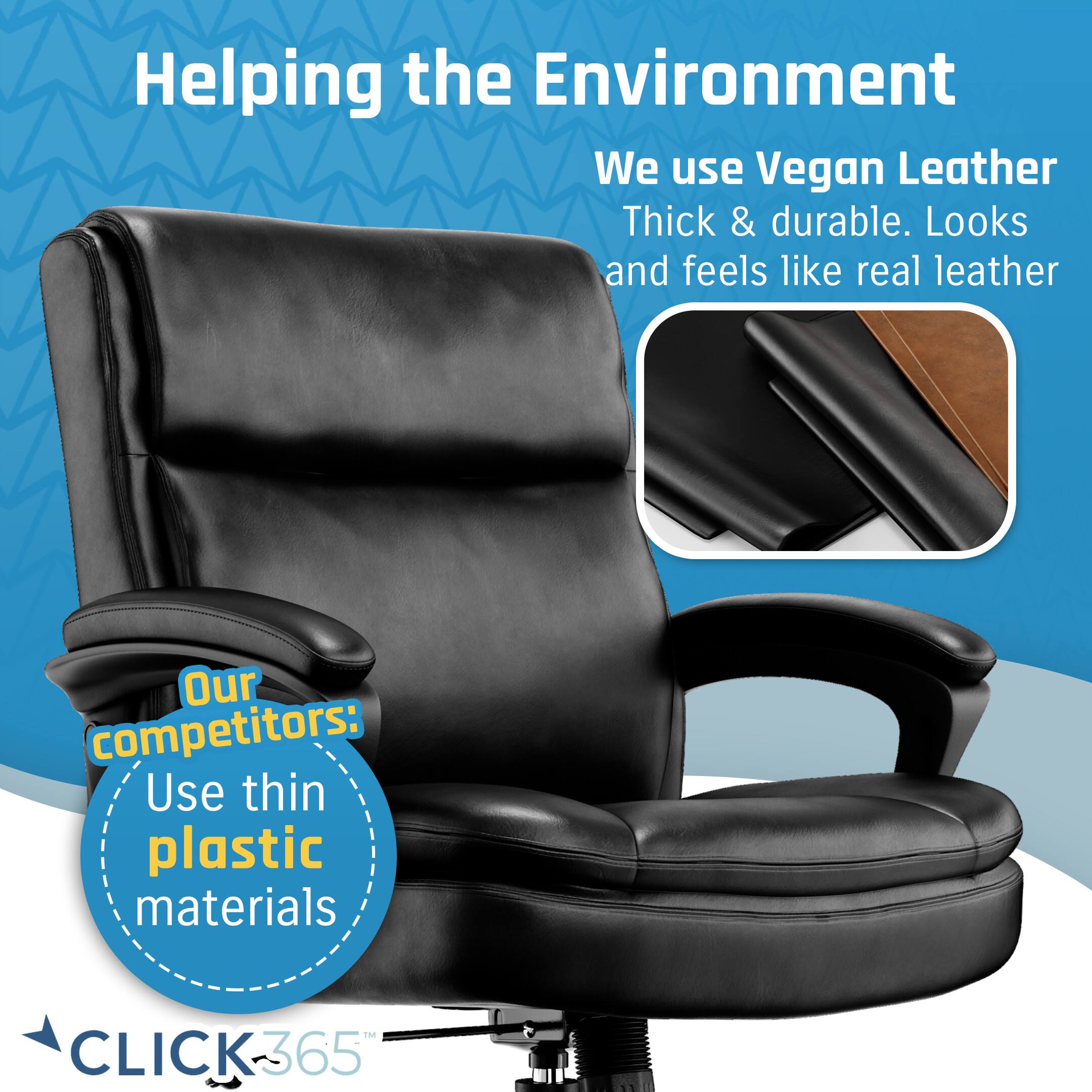 Alt View 13. Click365 - Transform 2.0 Extra Comfort Ergonomic Mid-Back Desk Chair - Black.