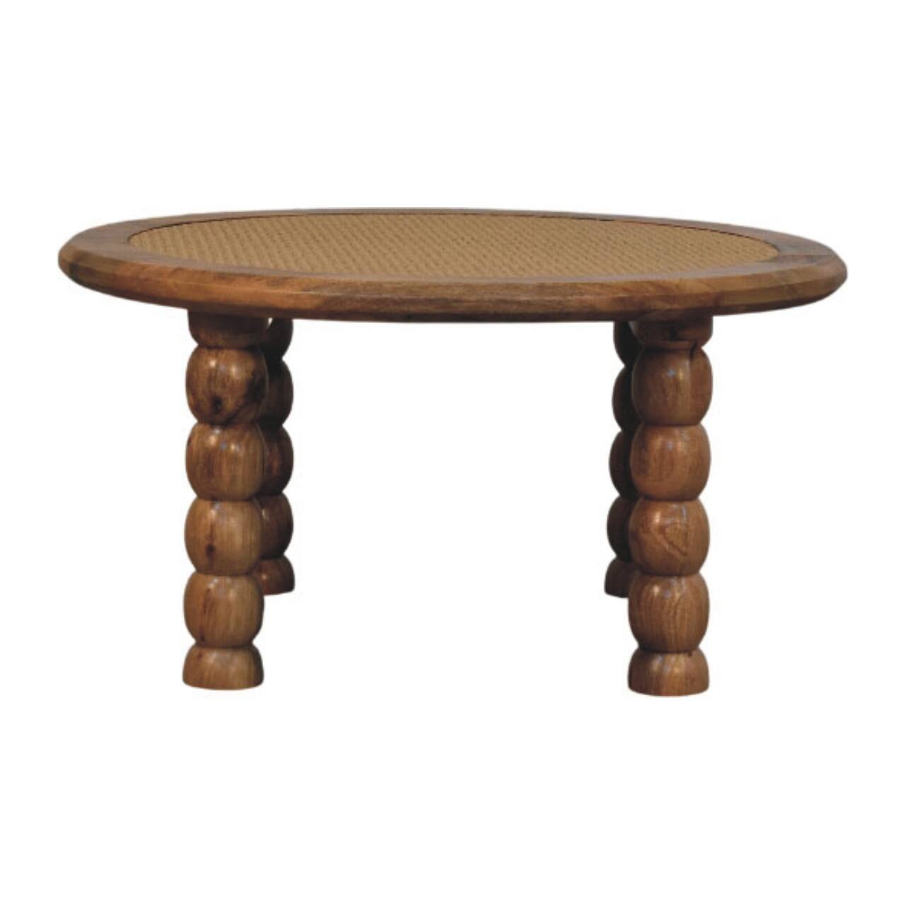 Angle. Artisan Furniture - Artisan Furniture Solid Wood Spindle Rattan Coffee Table, Brown - Brown.