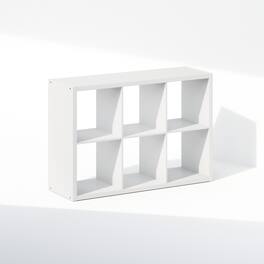 Furinno - Cubic Open Back Multipurpose Clothing & Closet Storage Organizer Shelf, 6-Cube - White