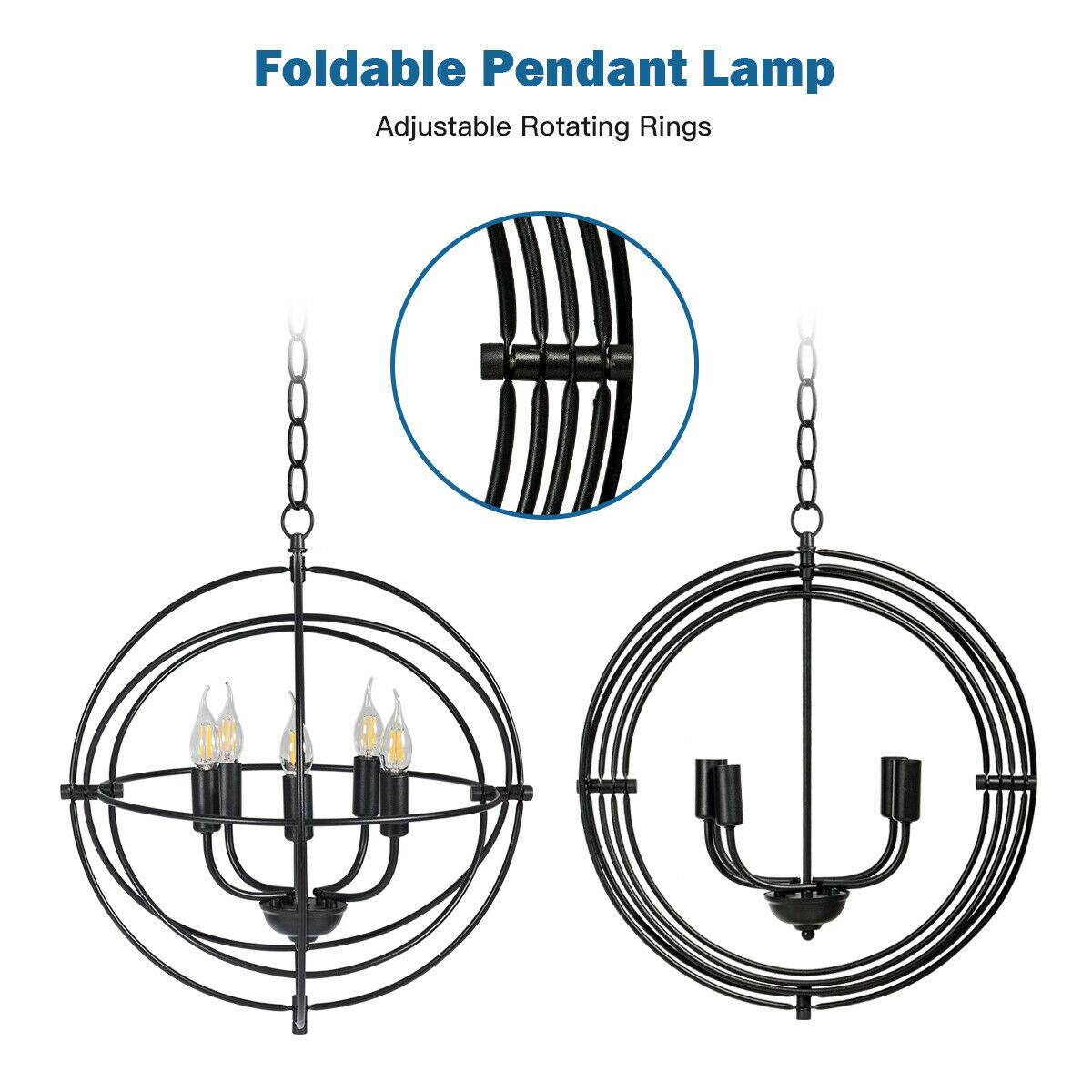 Foldable Pendant Lamp  
Adjustable Rotating Rings