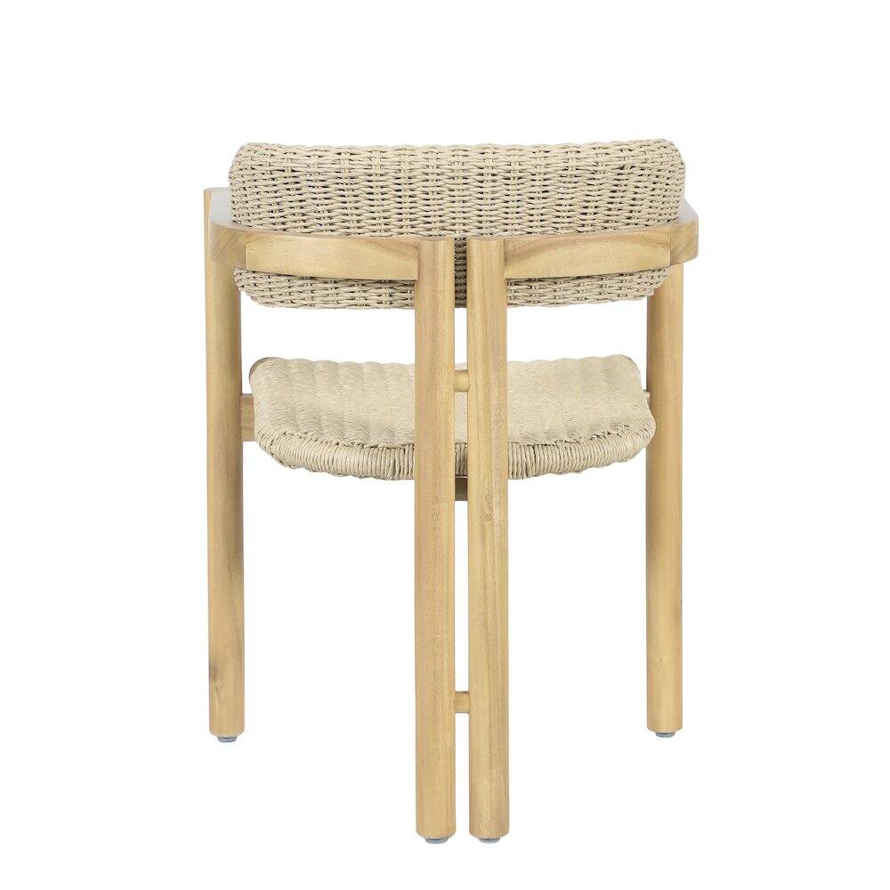 Alt View 3. New Classic Furniture - Sedona Wood Patio Dining Chair in Natural (Set of 2) - Brown.