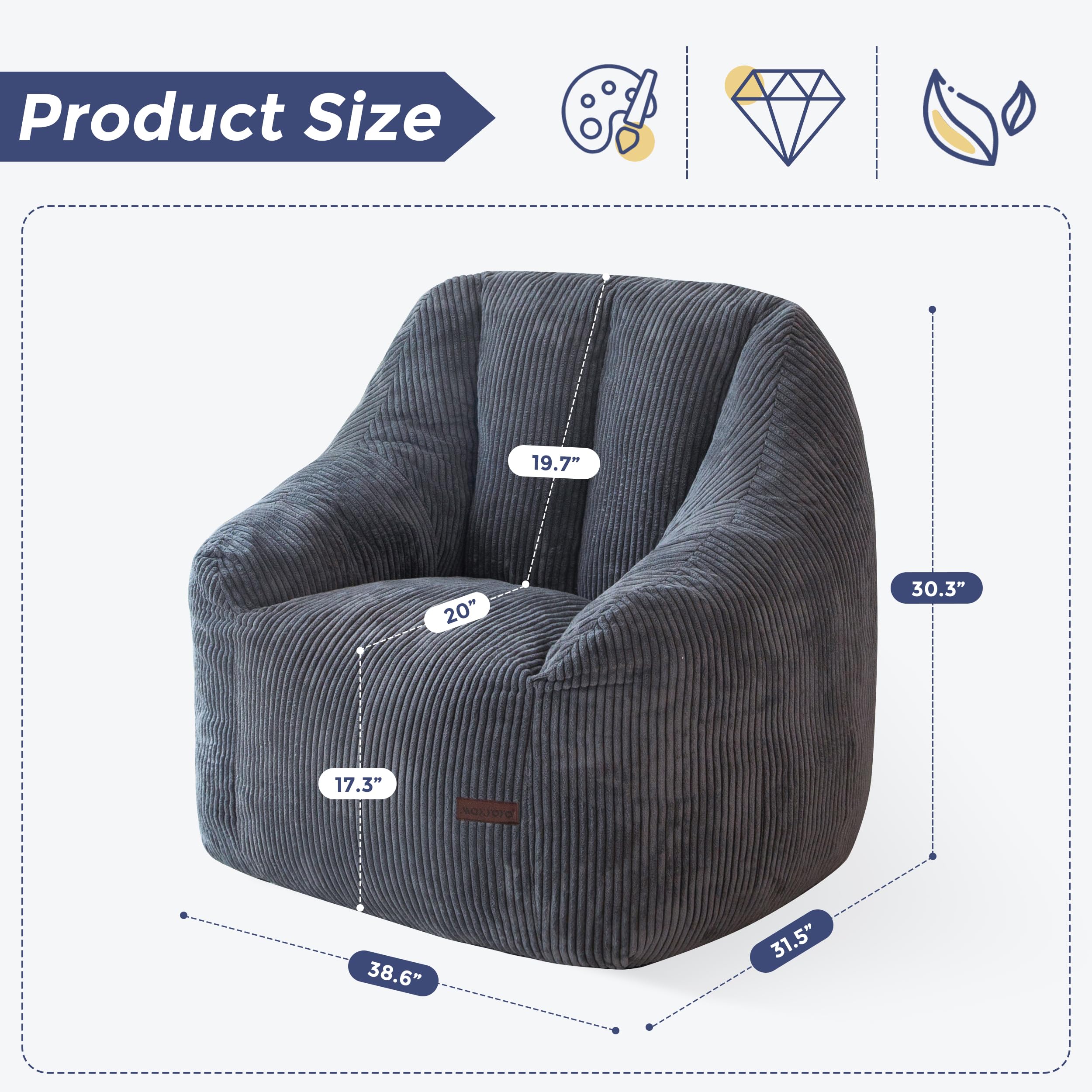 Product Size  
19.7" 20" 30.3" 17.3" 38.6" 31.5"