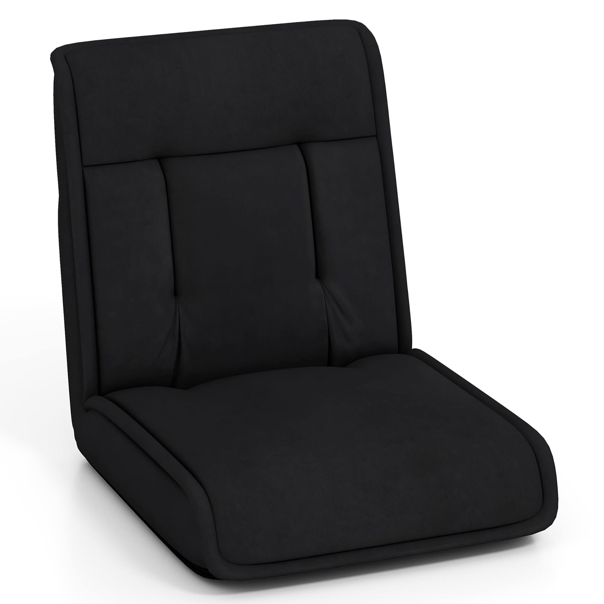 Alt View 9. Gymax - Gymax Folding Floor Chair Convertible Lazy Sofa Chair w/ Adjustable Backrest Black - Black.