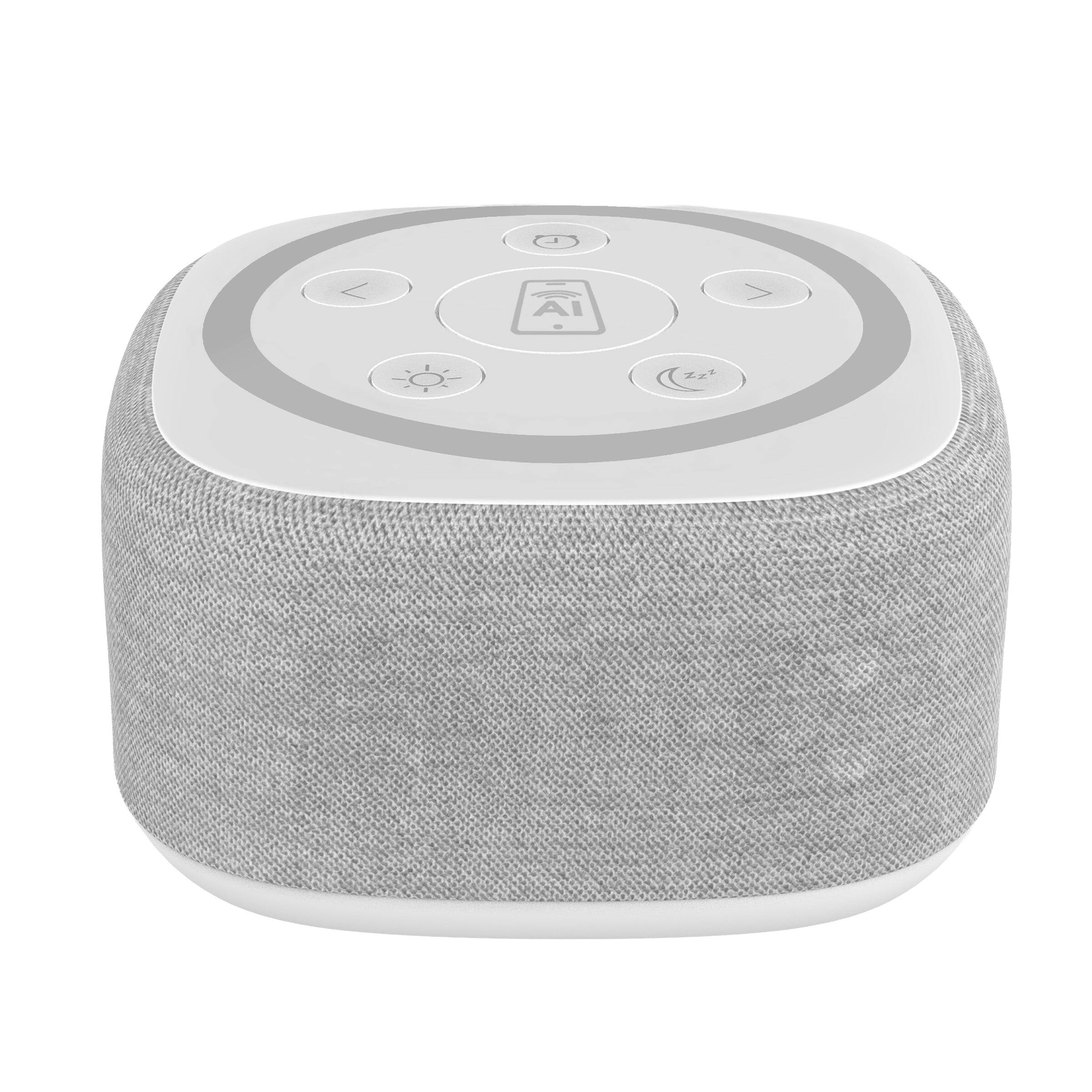 Alt View 4. Gemini - BRS-180 Bluetooth home speaker with night light, 16 sleep sounds, and LED clock - White.