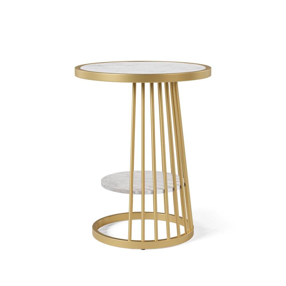 Alt View 1. Furniture of America - Amador Metal 1-Shelf Side Table - White.