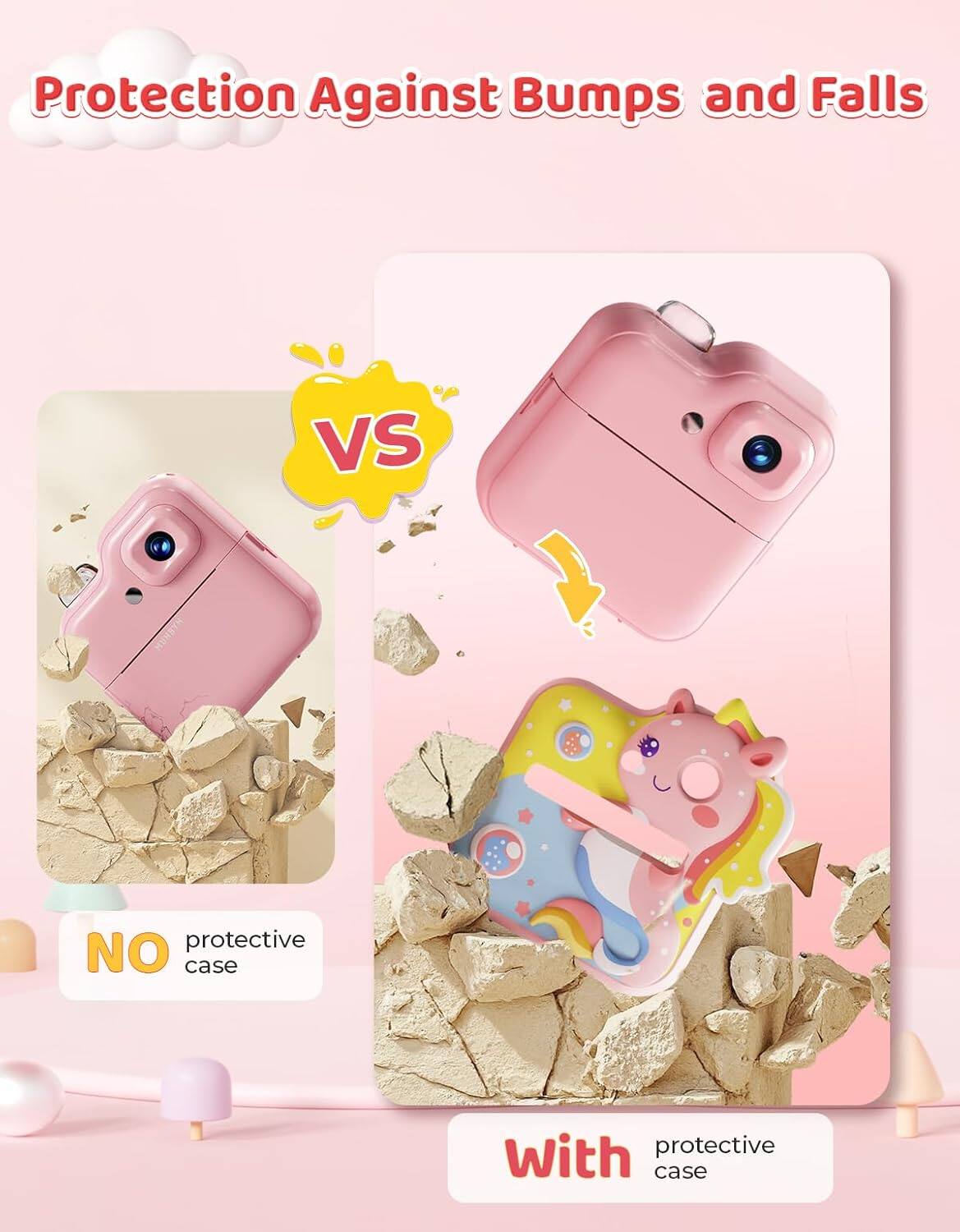 Protection Against Bumps and Falls

NO protective case

VS

With protective case