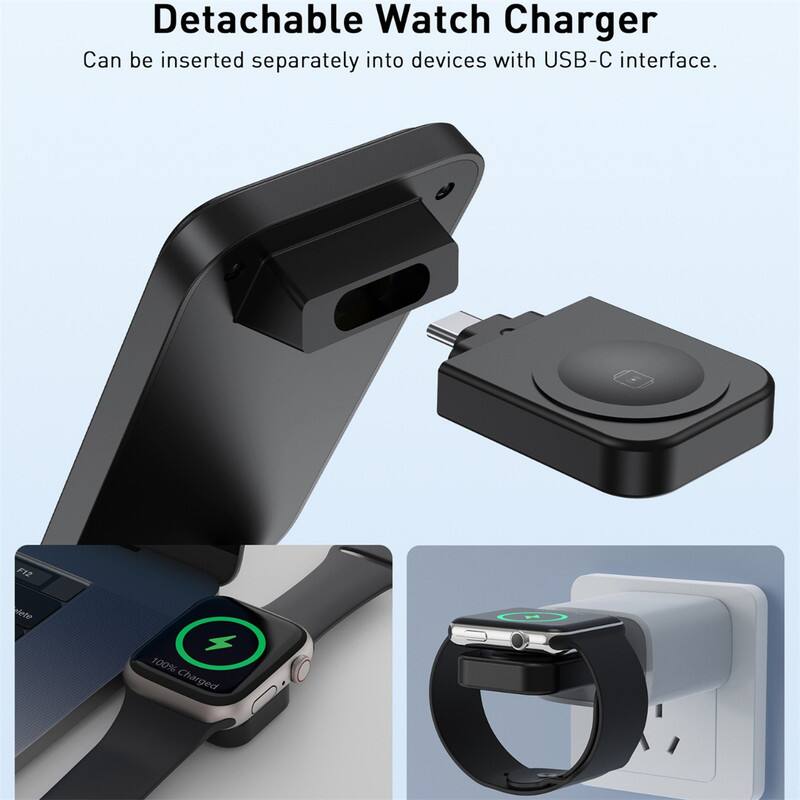 Detachable Watch Charger  
Can be inserted separately into devices with USB-C interface.  
100% Charged