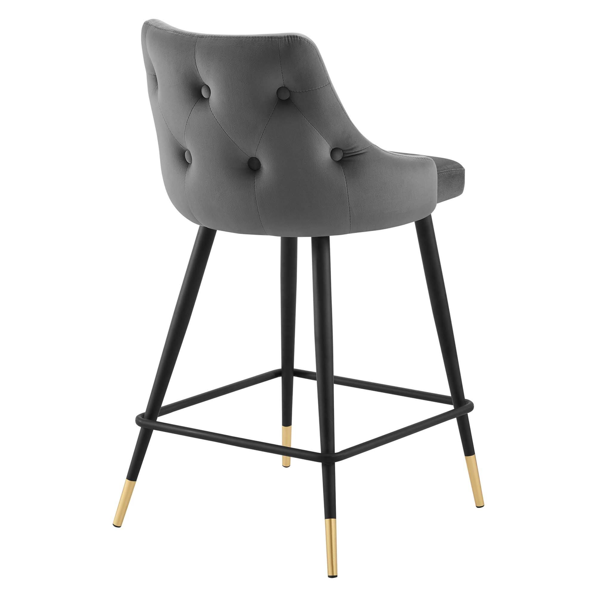 Alt View 2. Modway - Adorn Performance Velvet Counter Stool by Modway - Gray.