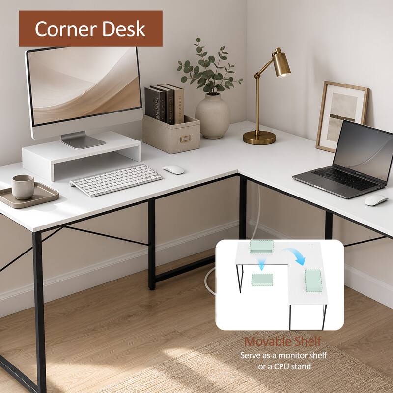 Corner Desk  
Movable Shelf  
Serve as a monitor shelf or a CPU stand