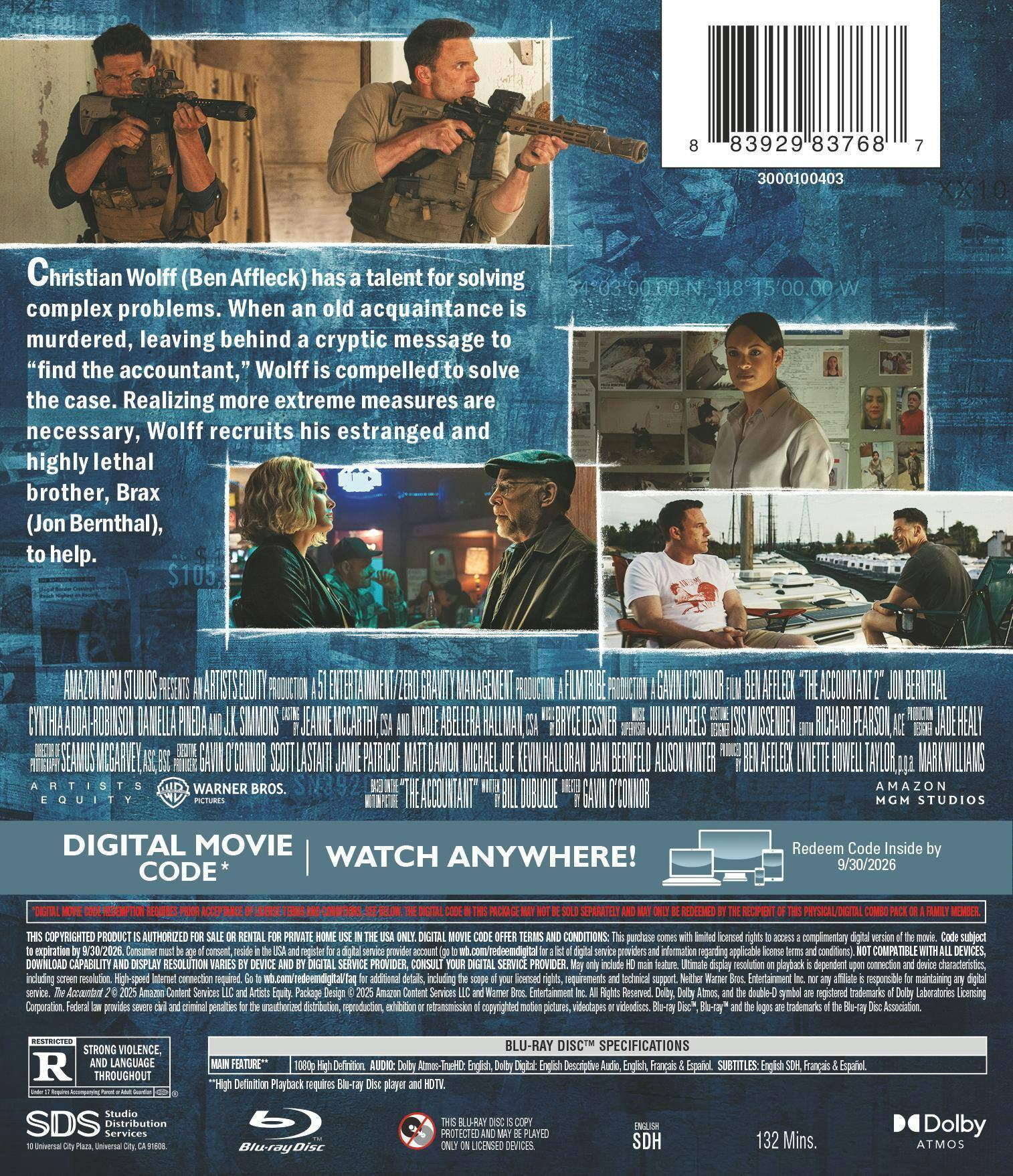Back. The Accountant 2   - BLU-RAY.