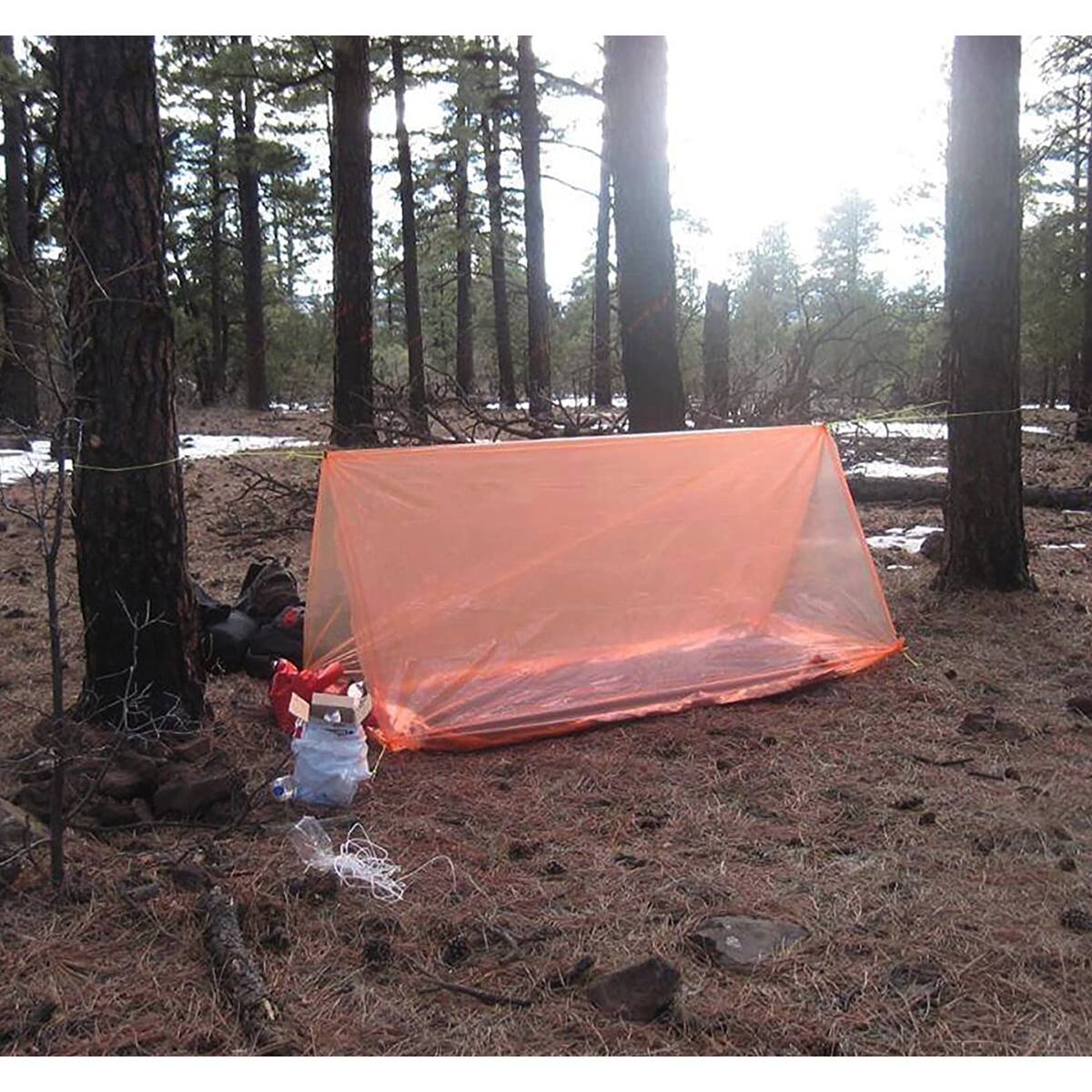 Alt View 1. Coghlan’s - Coghlan's Lightweight Emergency Shelter Tube Tent, 2 Person, Ground Sheet/Tarp - Orange.