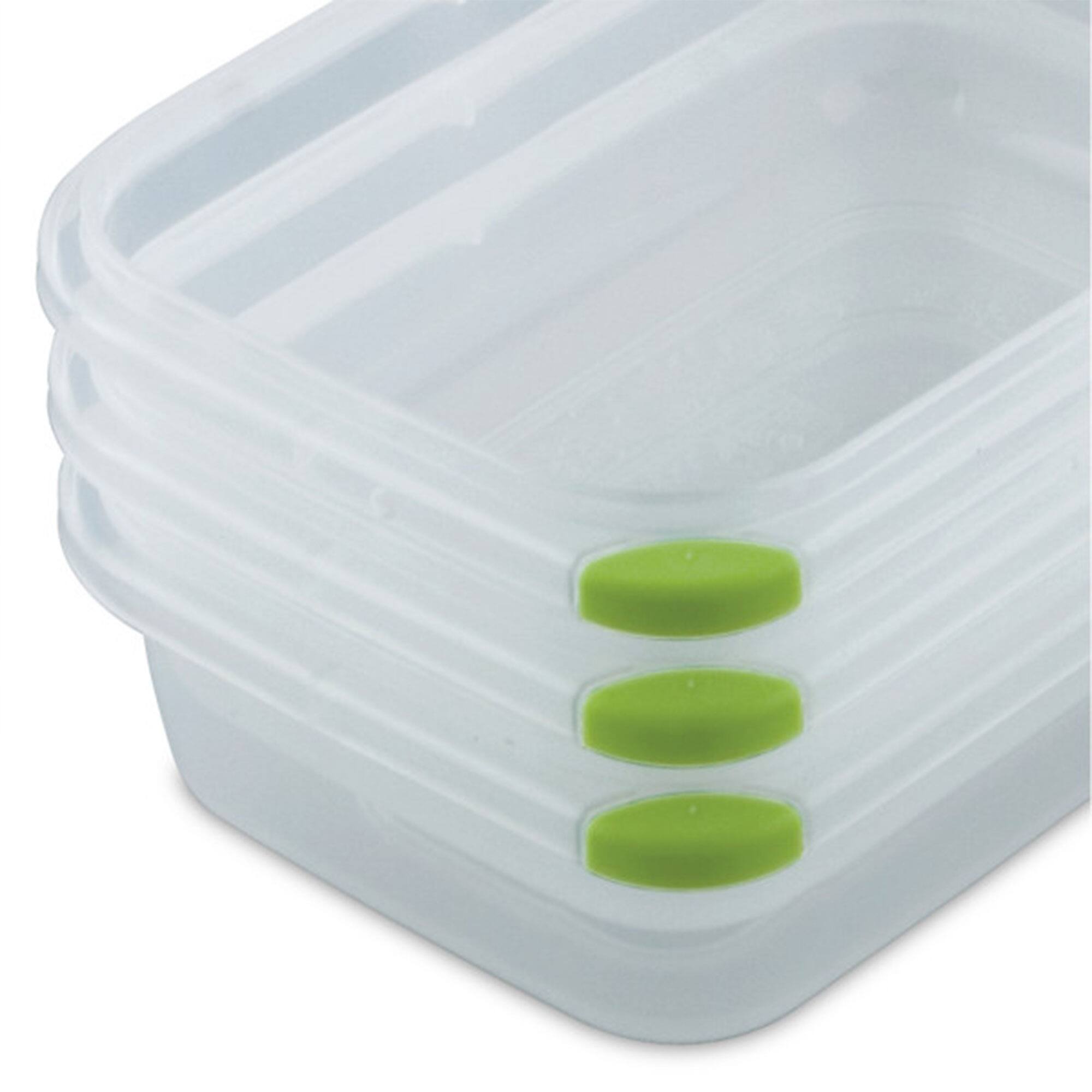 Alt View 8. Sterilite - Sterilite 3.1 Cup Rectangle Ultra-Seal Food Storage Container, Green (6 Pack) - Clear/Green lid.