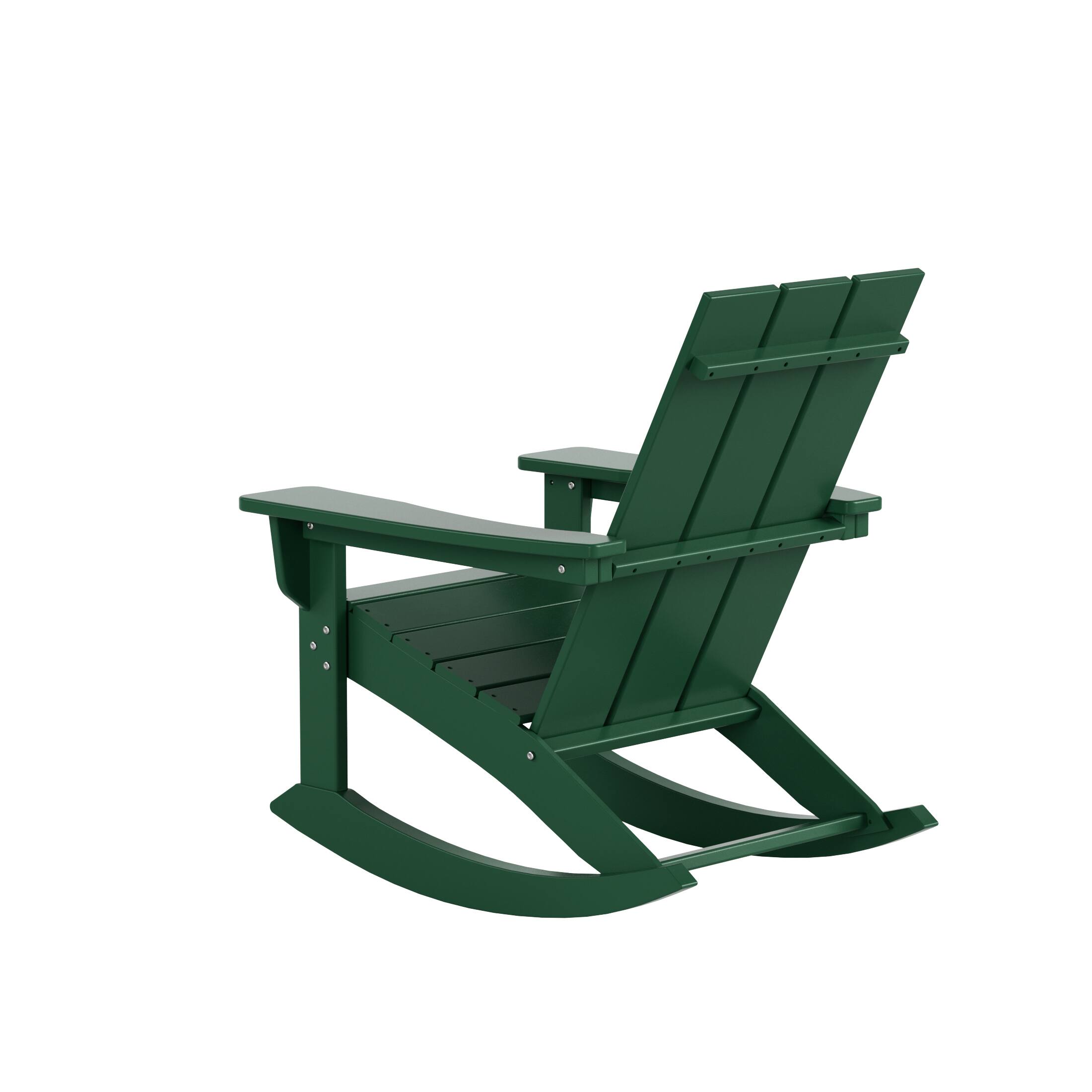 Alt View 3. WestinTrends - WestinTrends Ashore Outdoor Patio Modern Adirondack Rocking Chair - Dark Green.