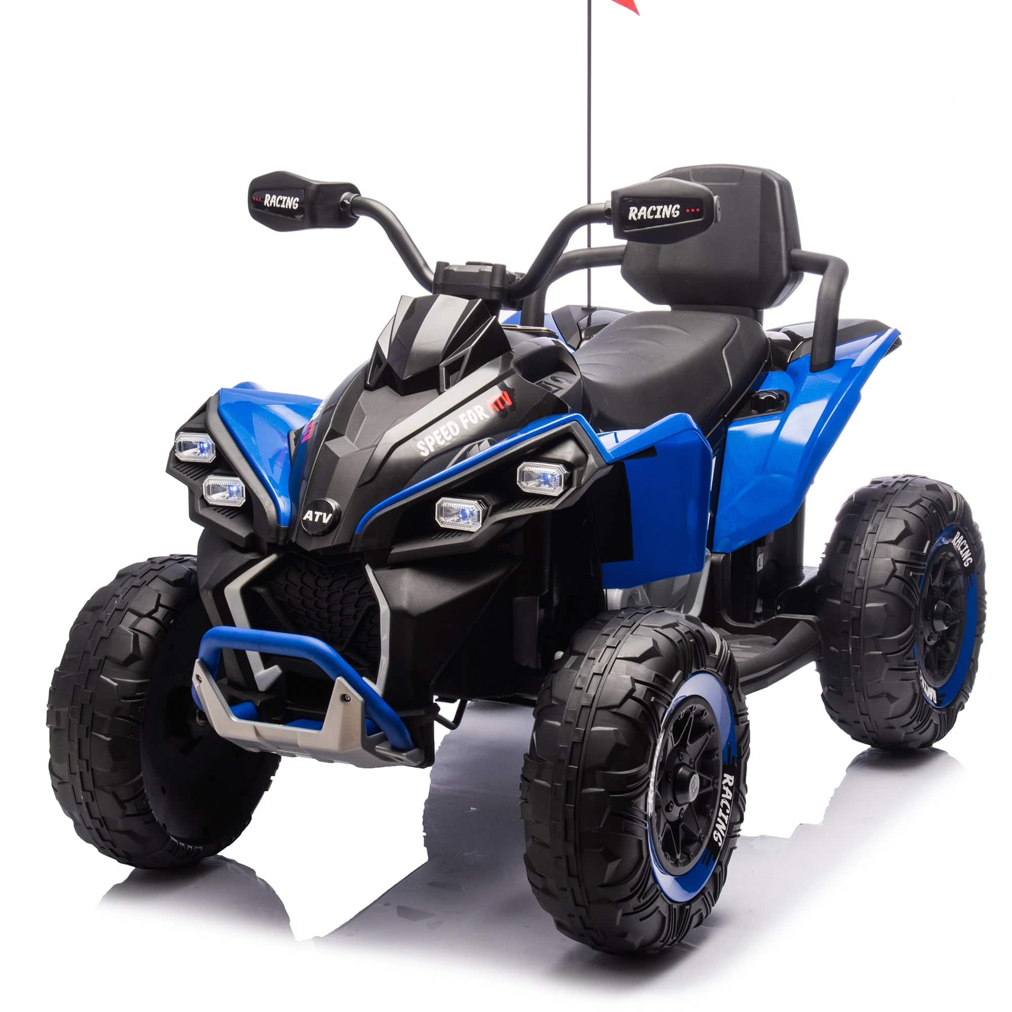 Boyel Living - 3+ 24V Kids Ride On UTV with Parents Remote Control Twin 80W Motors 4Wheel Sh - Blue