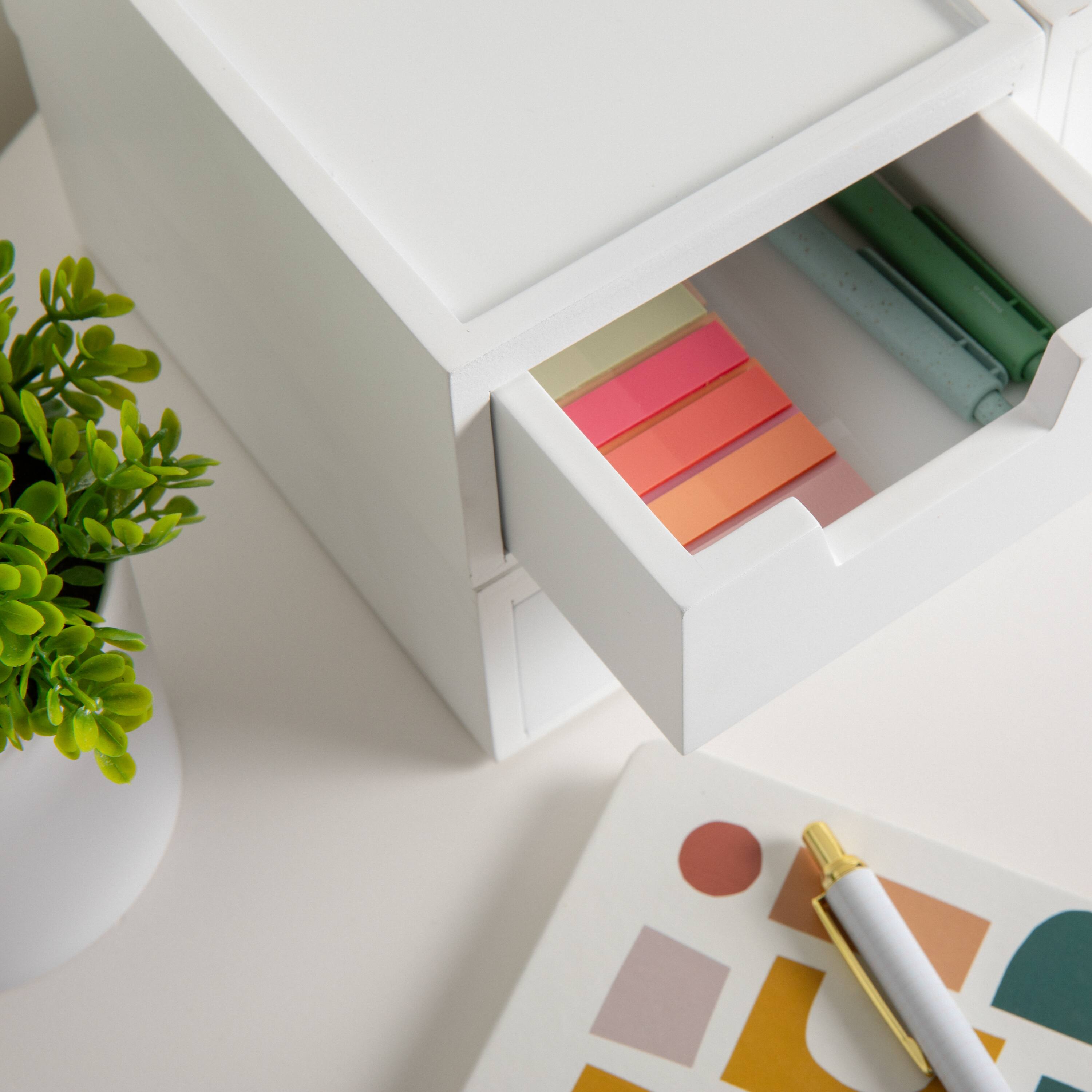 Alt View 15. Martha Stewart - Weston Set of 3 Engineered Wood Storage Boxes with Pullout Drawers - White.