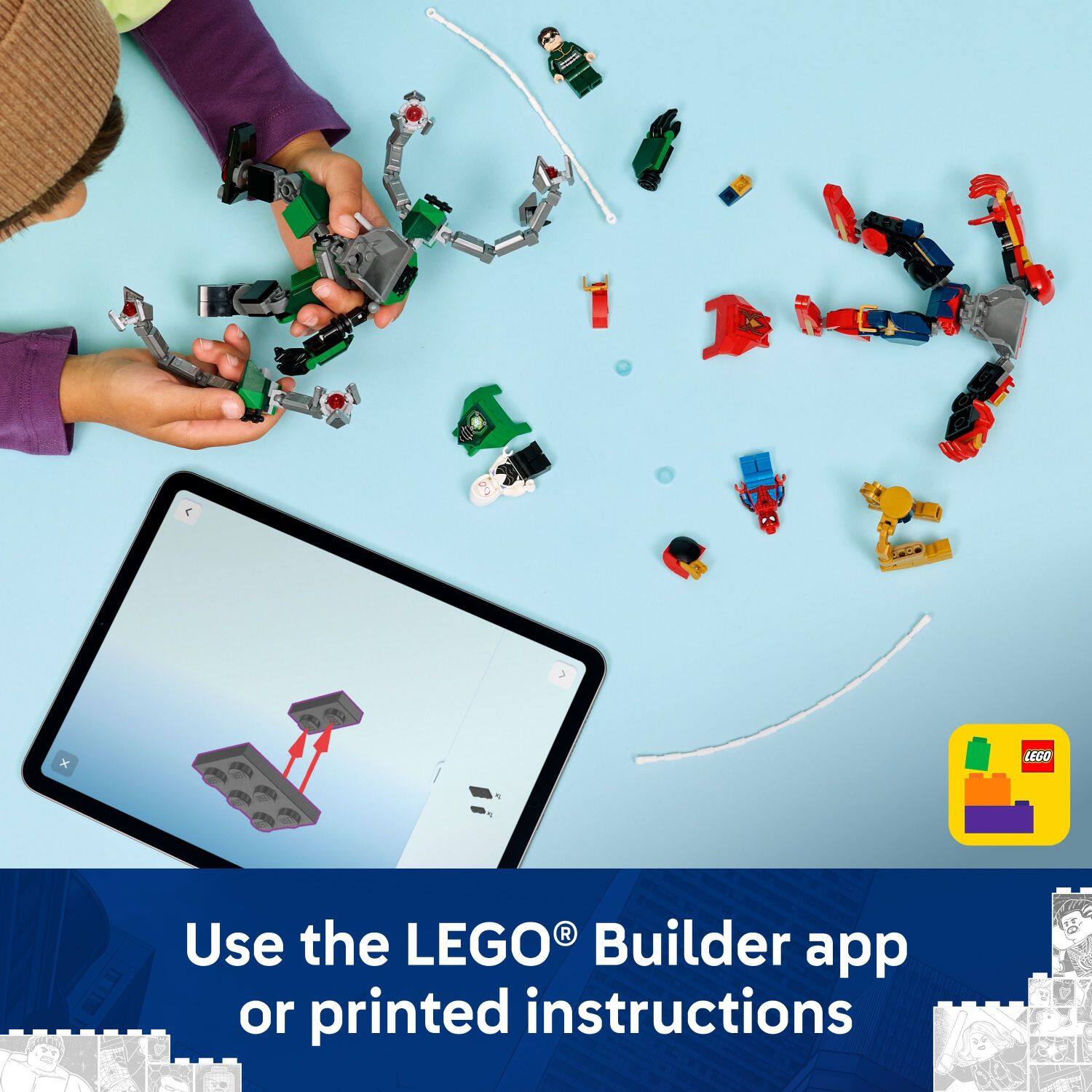 Use the LEGO® Builder app or printed instructions