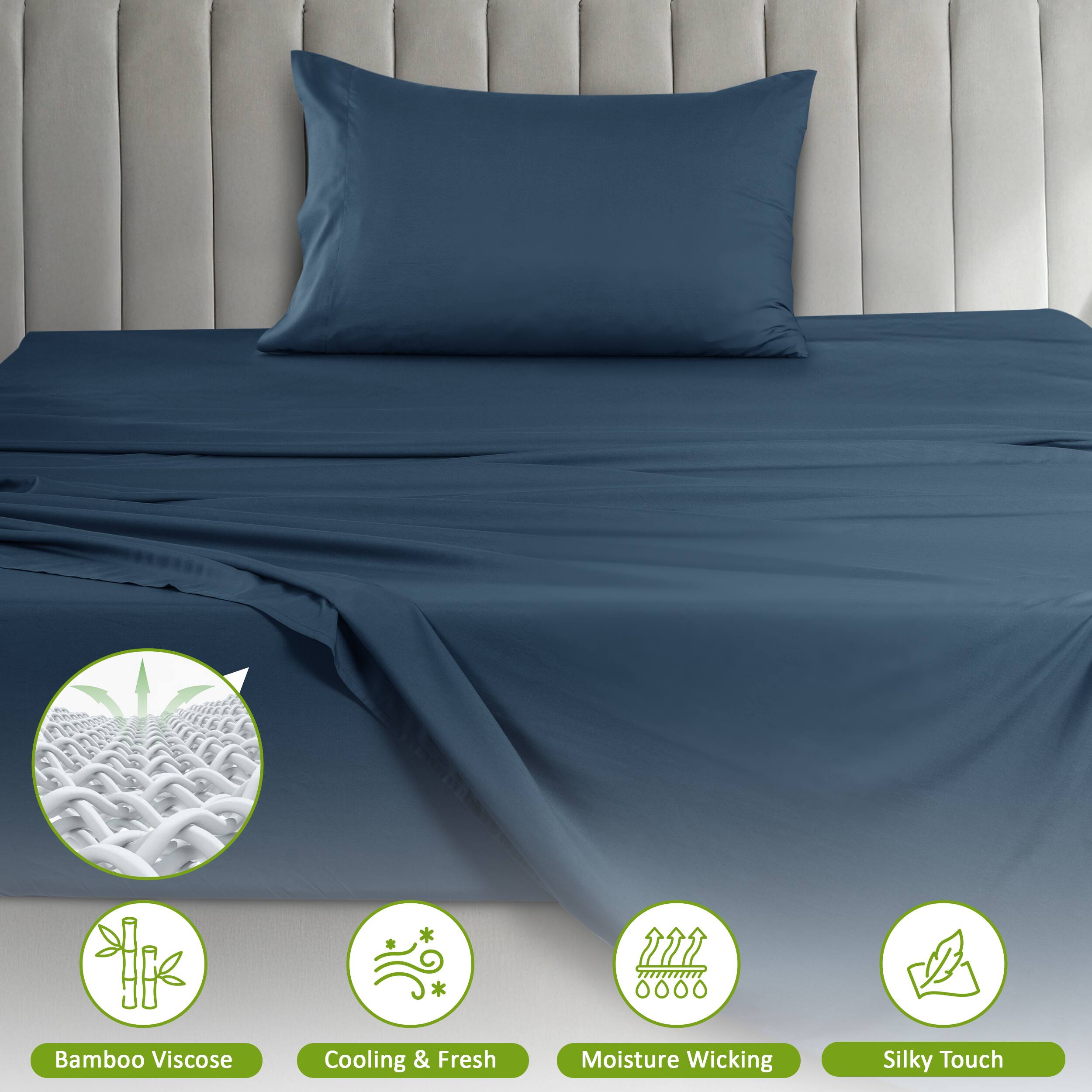 Bamboo Viscose  
Cooling & Fresh  
Moisture Wicking  
Silky Touch