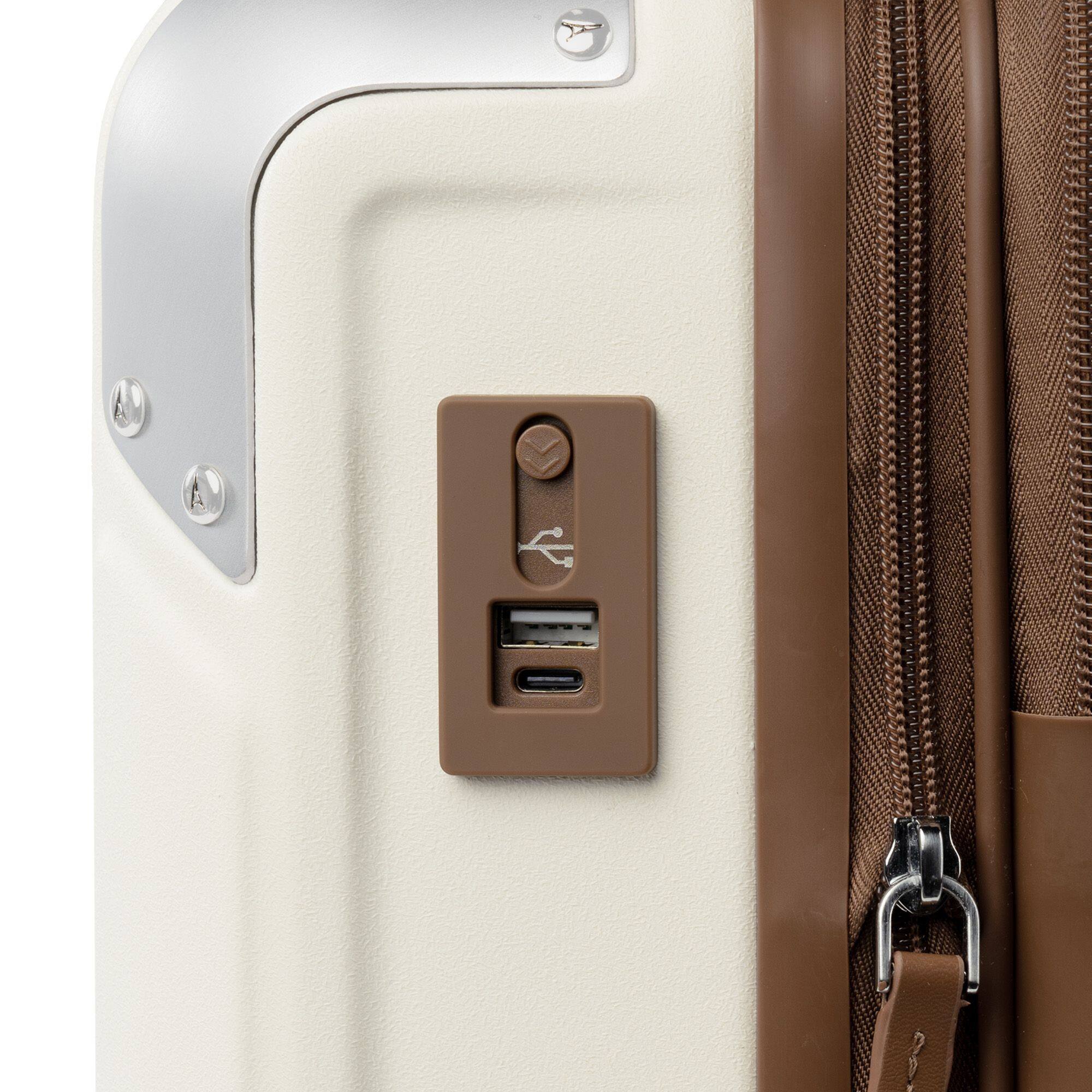 Alt View 3. Travelpro - Travelpro Platinum Elite Hardside Expandable 21" Carry On Spinner Luggage - Cream White.