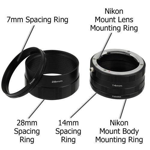 7mm Spacing Ring  
Nikon Mount Lens Mounting Ring  
28mm Spacing Ring  
14mm Spacing Ring  
Nikon Mount Body Mounting Ring