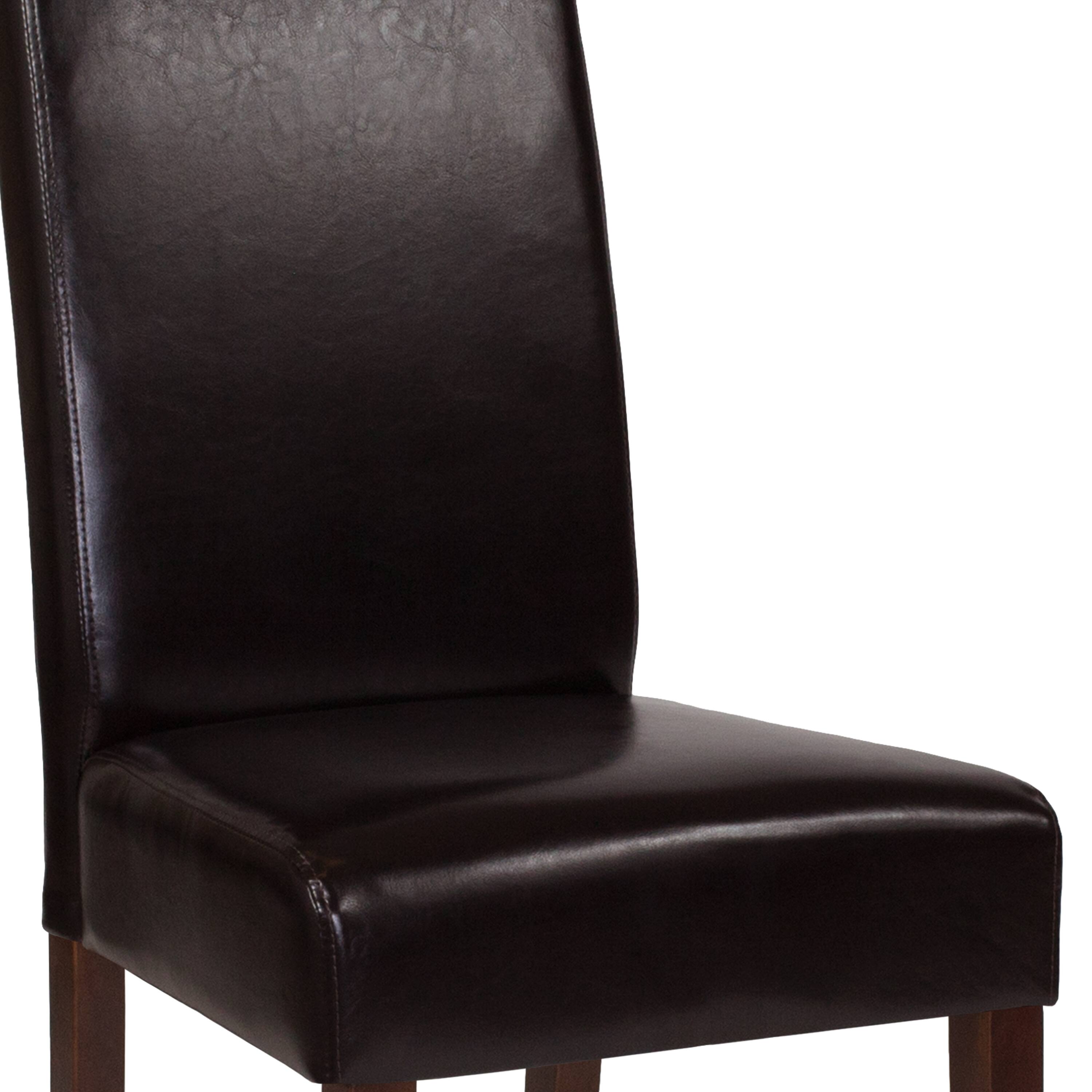 Alt View 9. Emma + Oliver - Mid-Century Parsons Chair and Hardwood Frame for Kitchen, Dining Room & More - Brown Faux Leather.