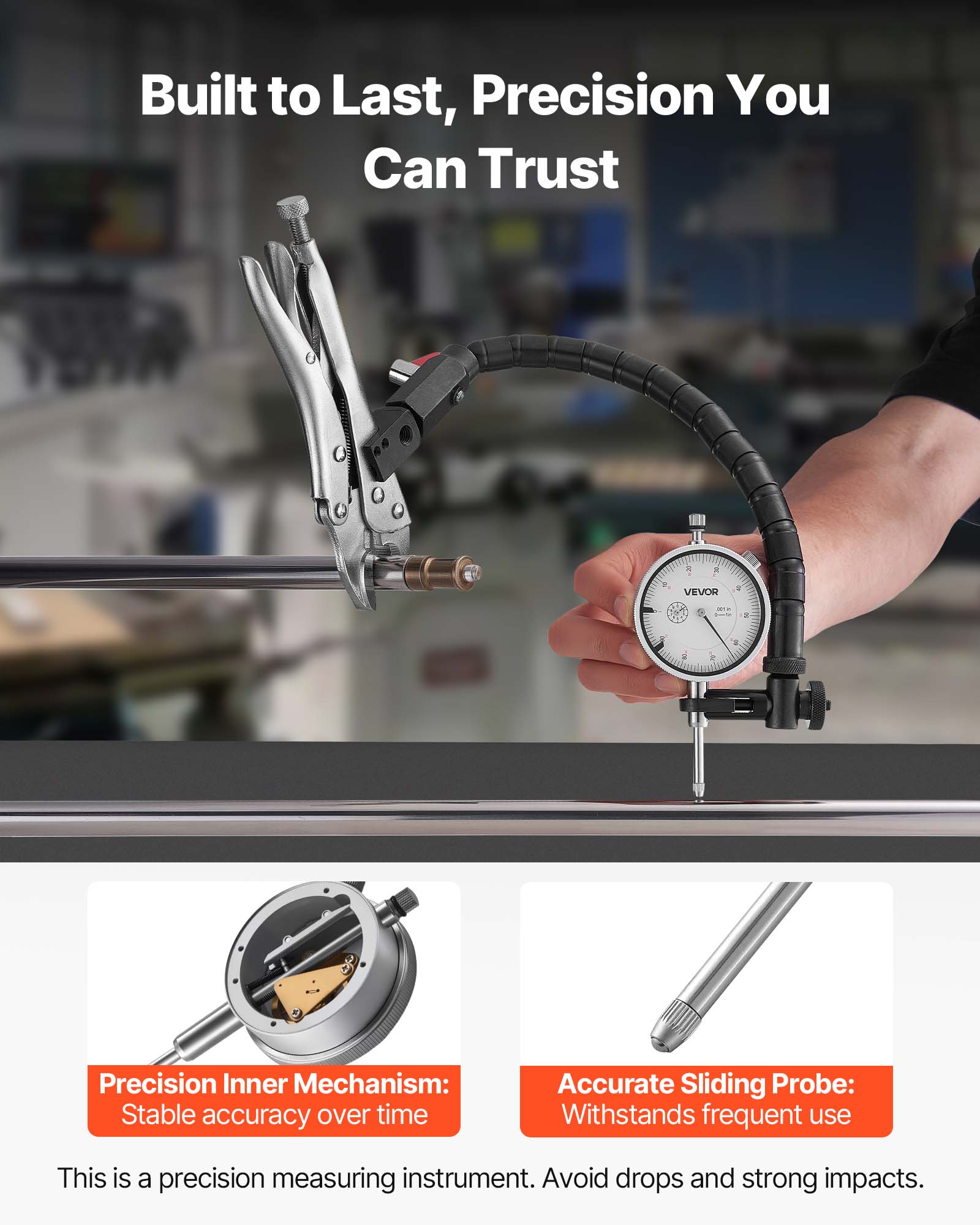 Built to Last, Precision You Can Trust

Precision Inner Mechanism: Stable accuracy over time

Accurate Sliding Probe: Withstands frequent use

This is a precision measuring instrument. Avoid drops and strong impacts.