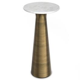Simpli Home - Nicollette Modern Contemporary 12 inch Wide Metal Side Table - Antique Brass