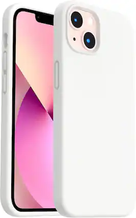 Front. Ornarto - ORNARTO Shockproof Liquid Silicone Designed for iPhone 13 Case Anti-Shock Cover Drop Protection 6.1inch-White - White.