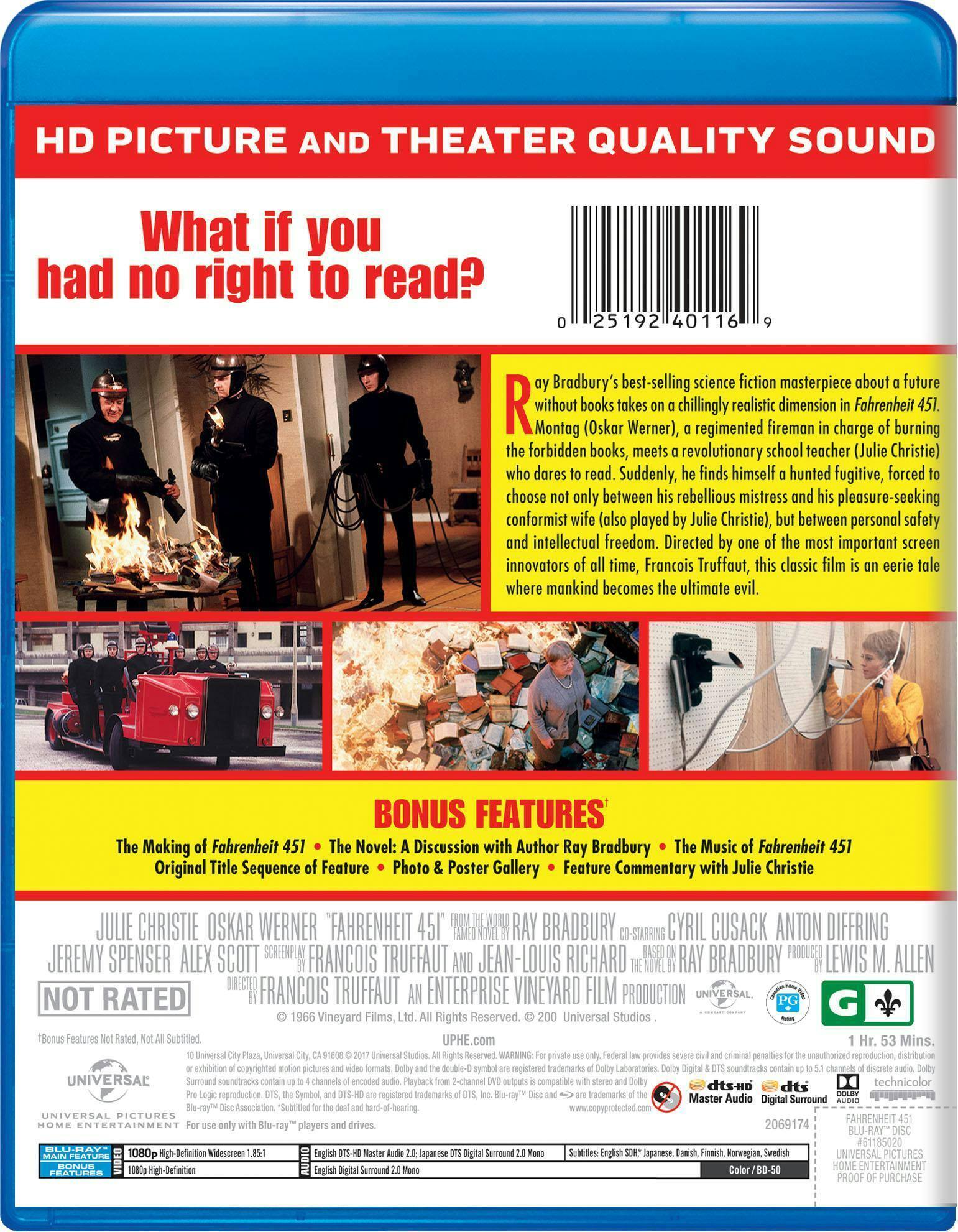 Angle. Fahrenheit 451 (50th Anniversary Edition) [Blu-ray].