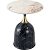 Front. LeisureMod - Modern Bell-Shaped Steel Top Accent Table with Powder Coated Finish for Living Room or Office - Stone Black.