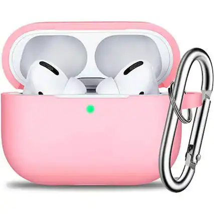 Front. Entronix - Entronix Soft-Touch Liquid Silicone Case for AirPods Pro 1st/2nd Generation - Light Pink.