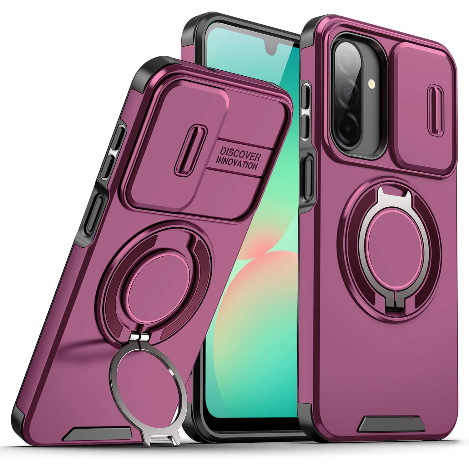 UUCOVER - For Samsung Galaxy A36/A37/A56 5G Magnetic Case with Slide Camera Lens Cover & 360° Ring Stand, Drop Protection Shell - Cherryred price history on PriceWatchPro
