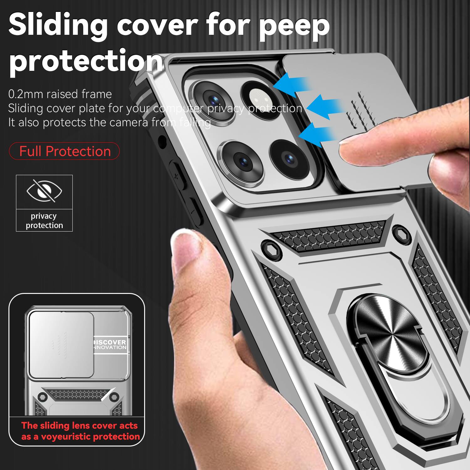 Sliding cover for peep protection

0.2mm raised frame
Sliding cover plate for your computer privacy protection
It also protects the camera from falling

Full Protection

privacy protection

The sliding lens cover acts as a voyeuristic protection