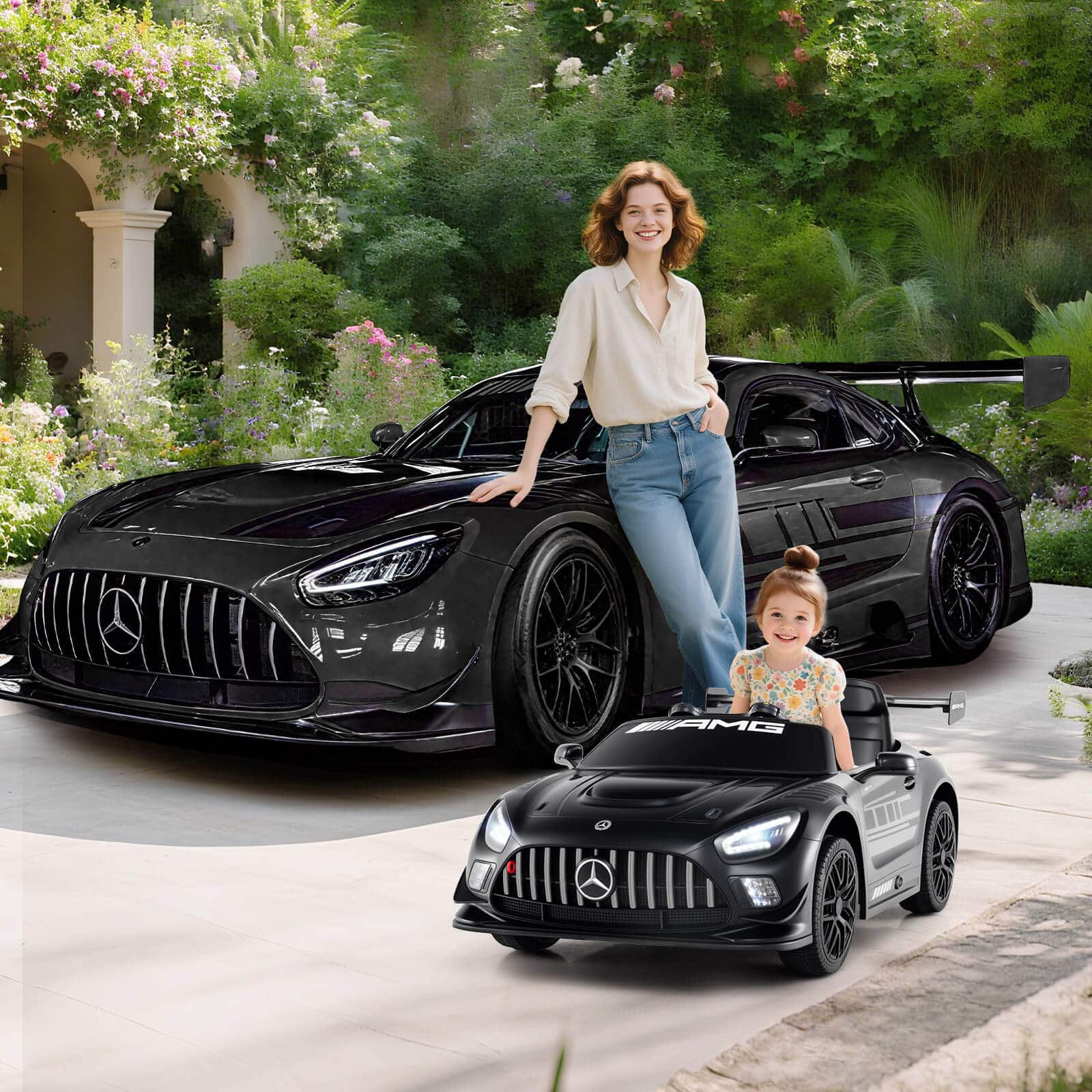 Costway Ride on Car Licensed Mercedes AMG GT3 Kids Car with Remote
