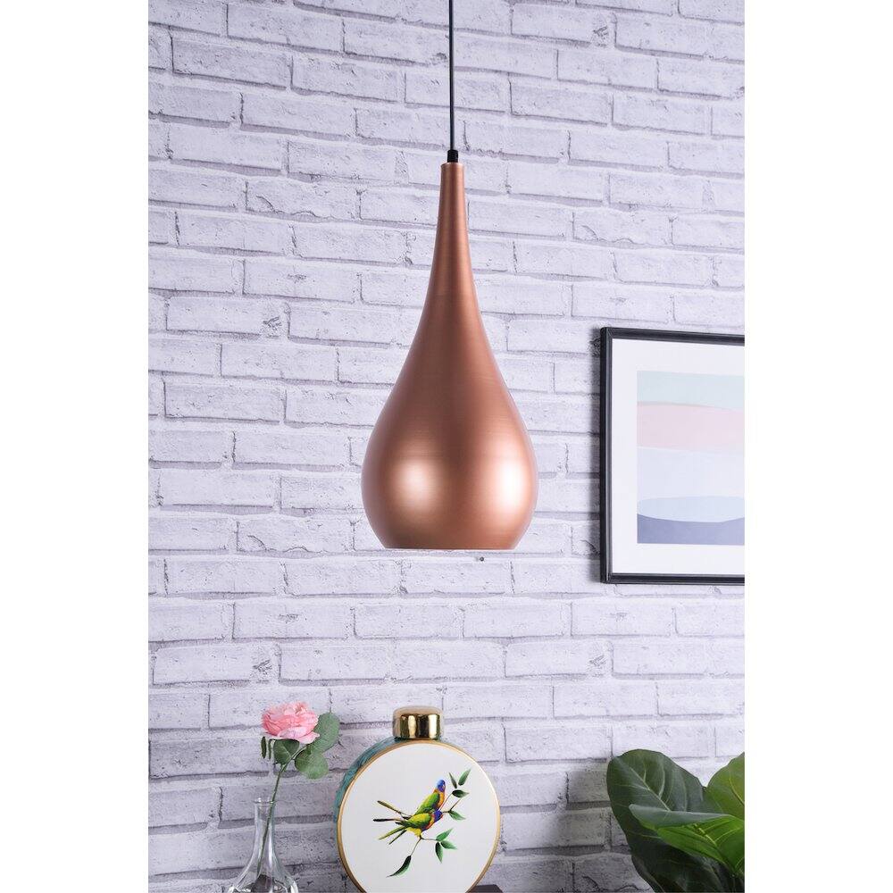 Angle. Living District - Nora 1 Light Honey Gold Pendant - Honey Gold.