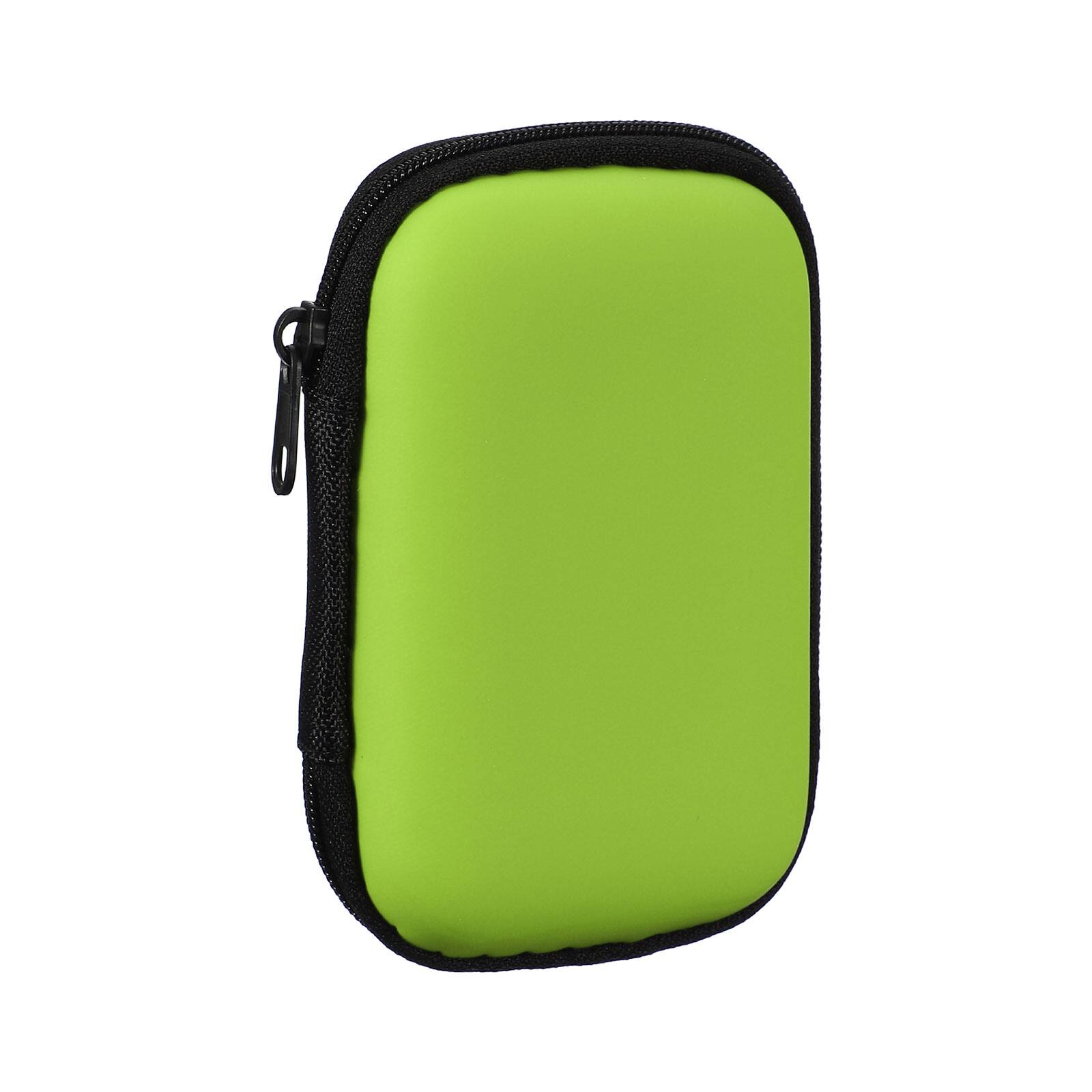 Front. Unique Bargains - Earphone Case, 4.53x3.15x1.38inch, Portable Earbud Carrying Case Storage Bag for In-Ear Headphones - Green.