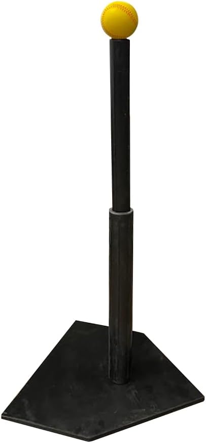 Angle. Amber Sporting Goods - Heavy Duty Adjustable Batting Tee – Baseball, Softball & Tee Ball, 20–32" Height - Black.