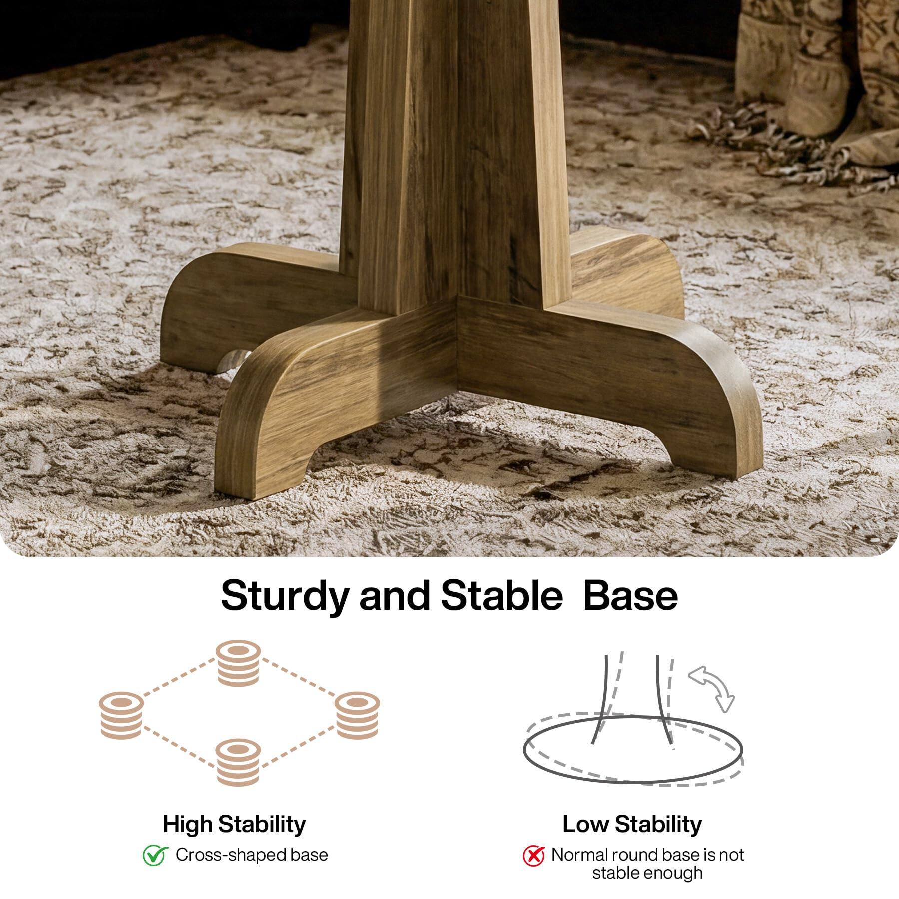 Sturdy and Stable Base

High Stability
Cross-shaped base

Low Stability
Normal round base is not stable enough