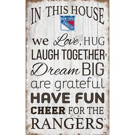 Fan Creations - New York Rangers 11'' x 19'' Team In This House Sign - Multicolor