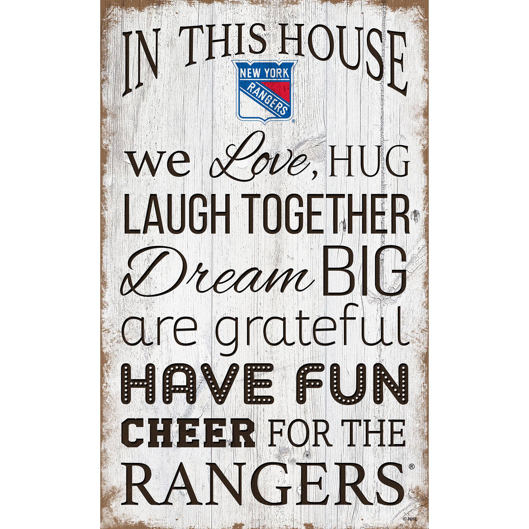 New York Rangers 11'' x 19'' Team In This House Sign