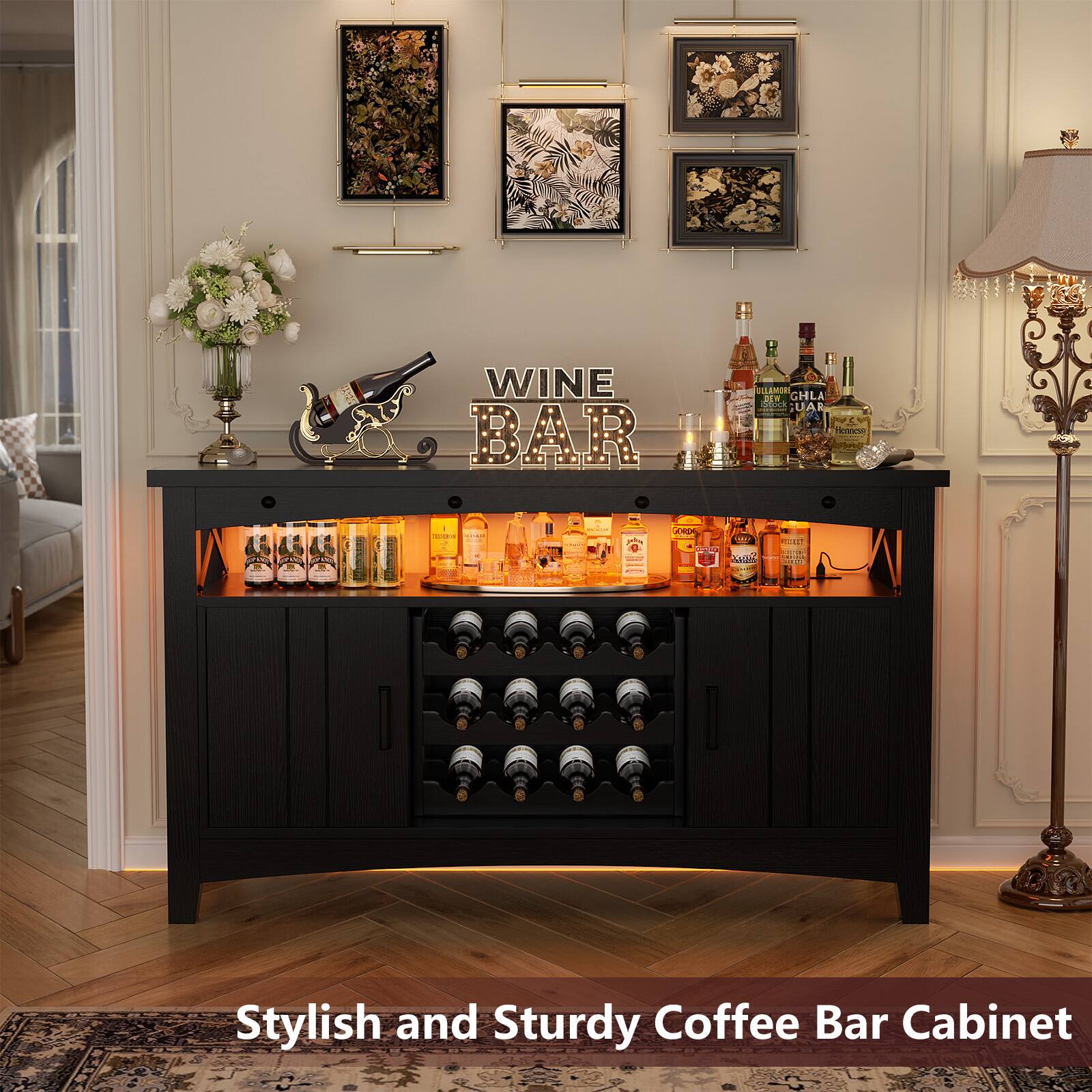 I WINE BAR - ser - | | PEAMOR De CHLA UA Neneev  RA  Stylish and Sturdy Coffee Bar Cabinet