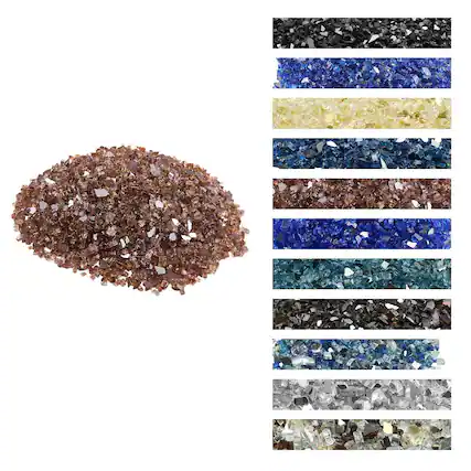 Front. VEVOR - Fire Glass, 10 LBS / 4.5 KG High-Temperature Resistant Fireplace Rocks,1/4-Inch / 6.35 mm Reflective & Smokeless Firepit - Red Brown Copper.