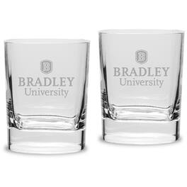 Jardine - Bradley Braves 11.75oz. Square Double Old Fashioned Glass Set - Multicolor