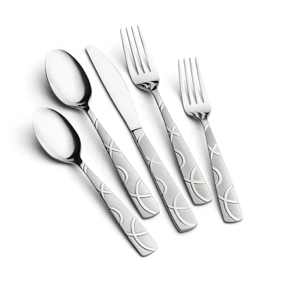 Safety Silverware Dazzed Corner 40PCS Stainless Steel Silverware Set, Mirror Polished ...